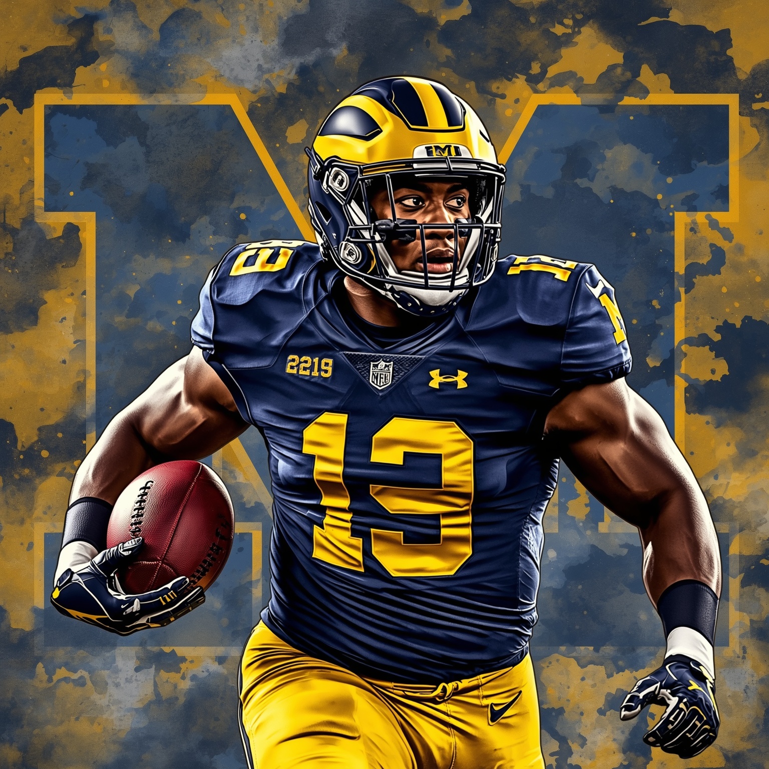 Michigan Awaits Quentin Burrell’s Live WR Commitment - painting of Michigan Wolverines football venue