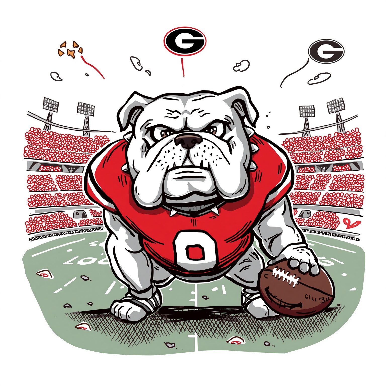 Bulldogs’ QB Loss and Star Defender’s Arrest - painting of Georgia Bulldogs football venue