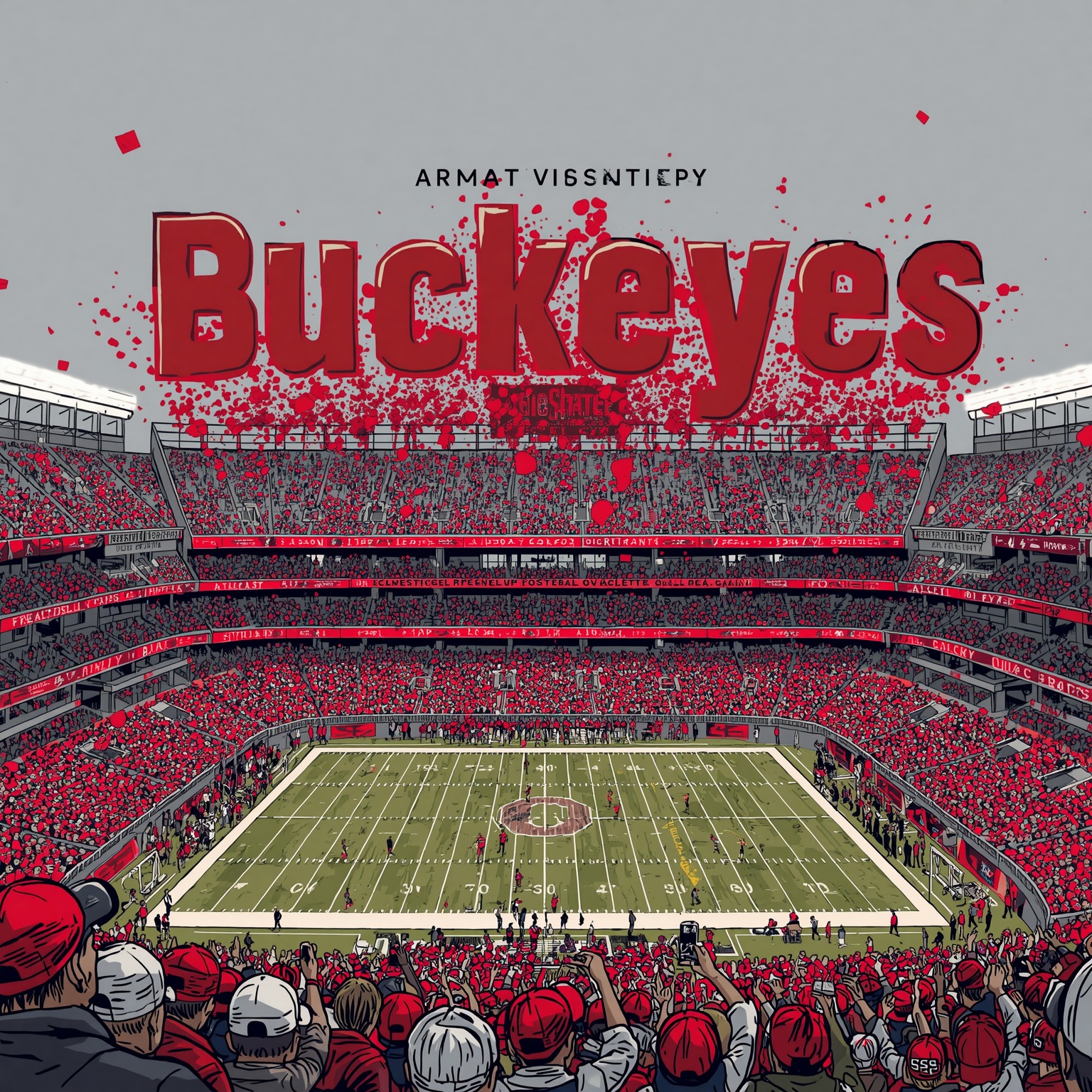 Buckeye Shakeups: Coaching Chaos and Draft Showdowns - painting of Ohio State Buckeyes football venue
