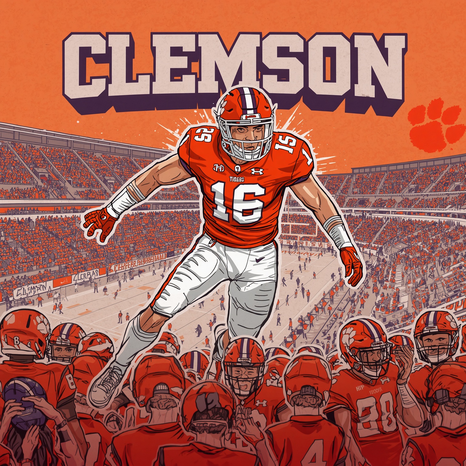 Clemson’s Recruiting Splash and Schedule Switch - painting of Clemson Tigers football venue