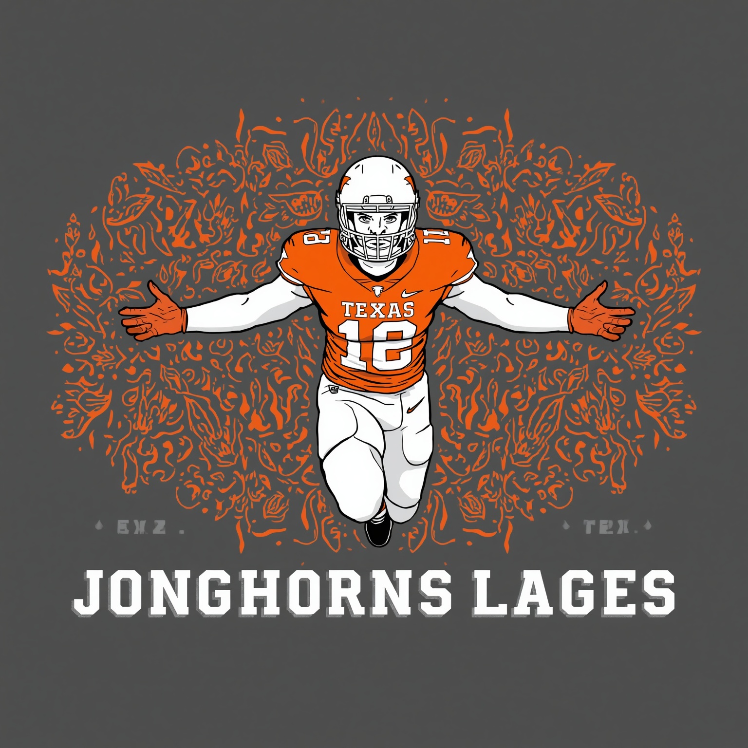 Longhorns Land Elite TE and Court Three Rising Stars - painting of Texas Longhorns football venue
