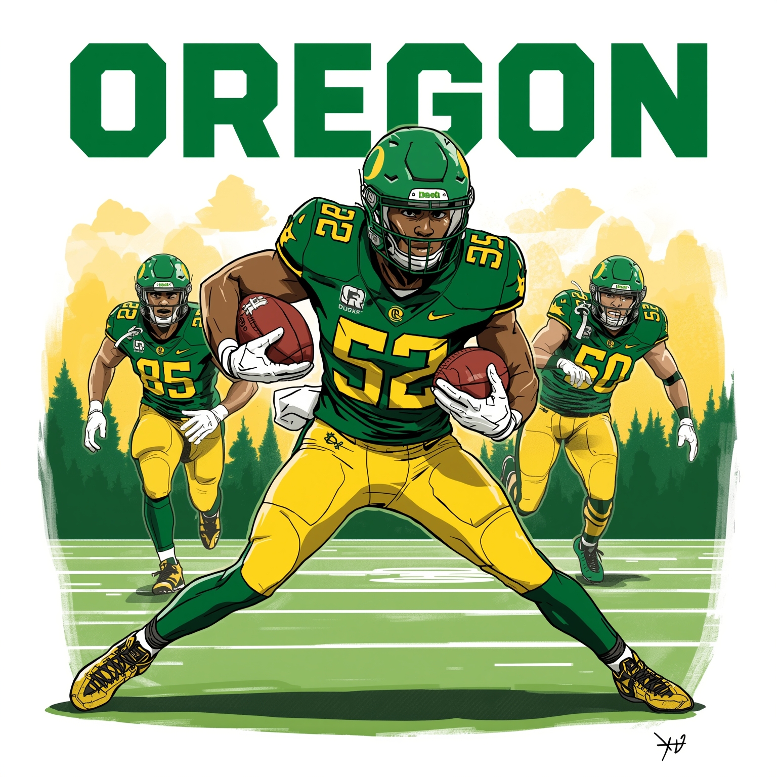 Ducks Dazzle in Race for 5-Star Cornerback - painting of Oregon Ducks football venue