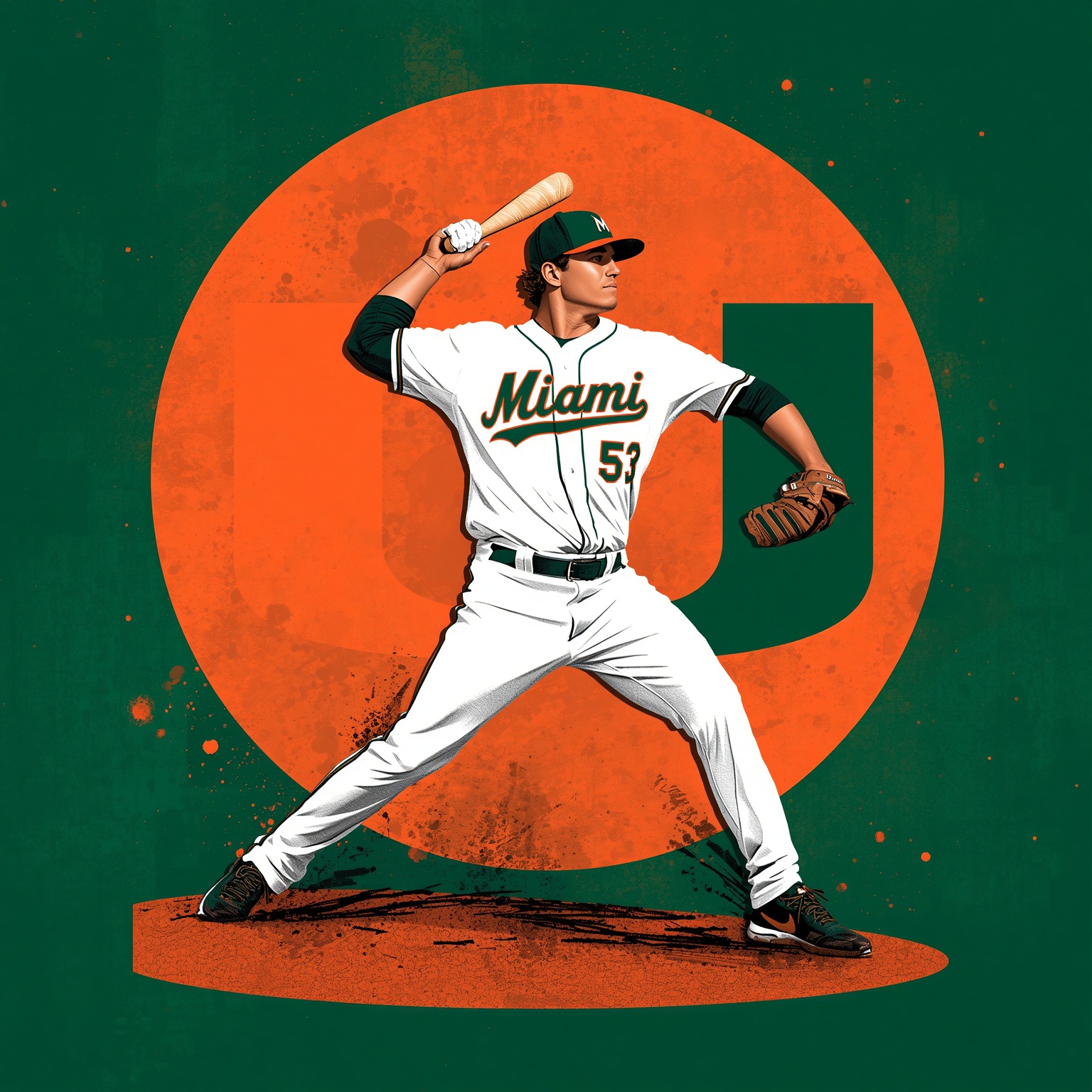 Miami's Error-Prone Canes: Bullpen Crisis Costs Series - painting of Miami Hurricanes baseball venue