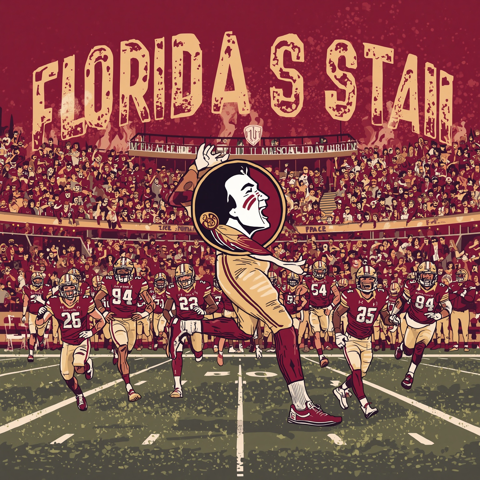 Seminoles Recruit: New RB and LB Targets - painting of Florida State Seminoles football venue