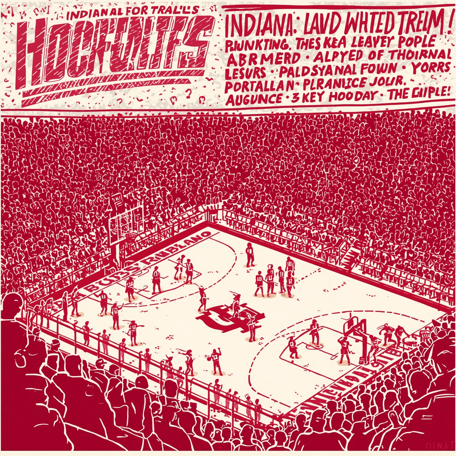 Hoosiers’ Big Ten Blueprint: 3 Key Hoops Trends - painting of Indiana Hoosiers basketball venue