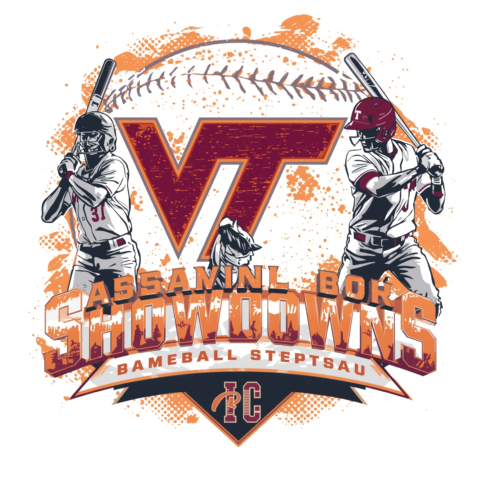 Hokies' Weekend Showdowns: Softball & Baseball Live - painting of Virginia Tech Hokies softball, baseball venue