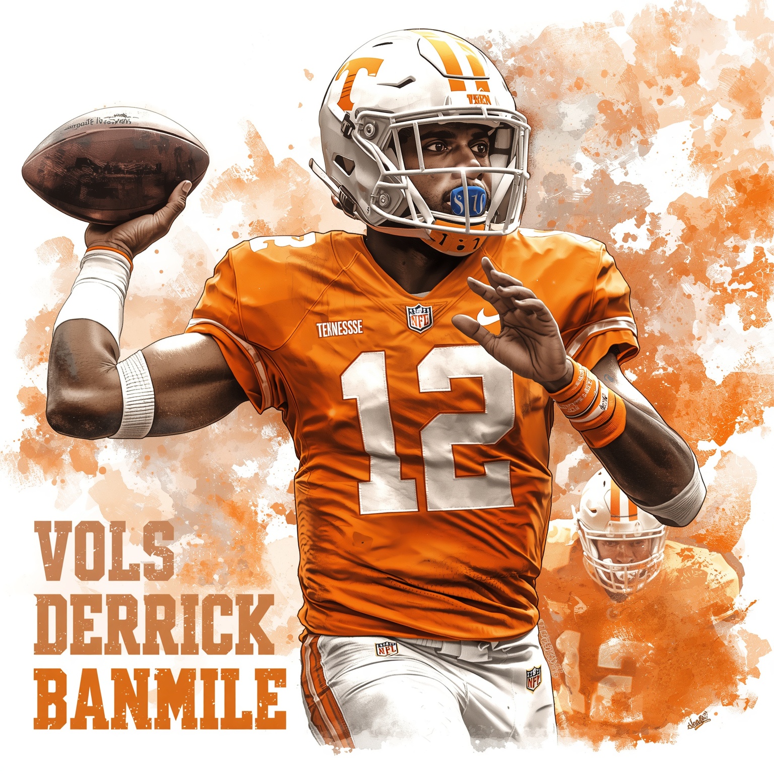 Vols QB Derrick Baker Lights Up Spring Scrimmage - painting of Tennessee Volunteers football venue