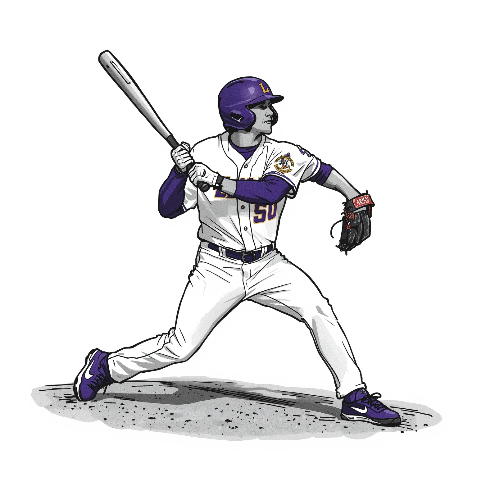 LSU Baseball’s Final Series Exposes Pitching Plight - painting of LSU Tigers baseball venue