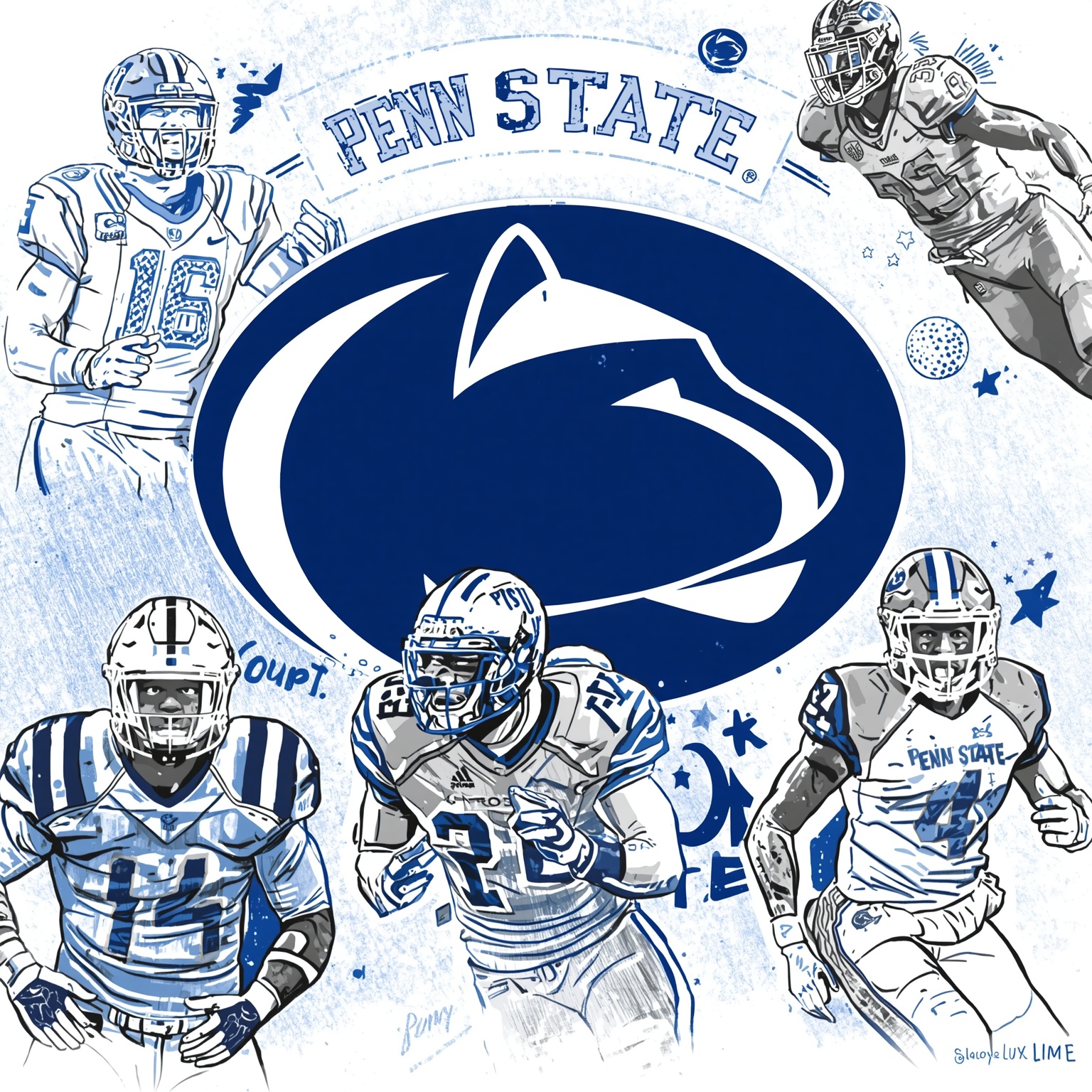 Penn State’s 2027 Class Unveiled: Six Rising Stars - painting of Penn State Nittany Lions football venue