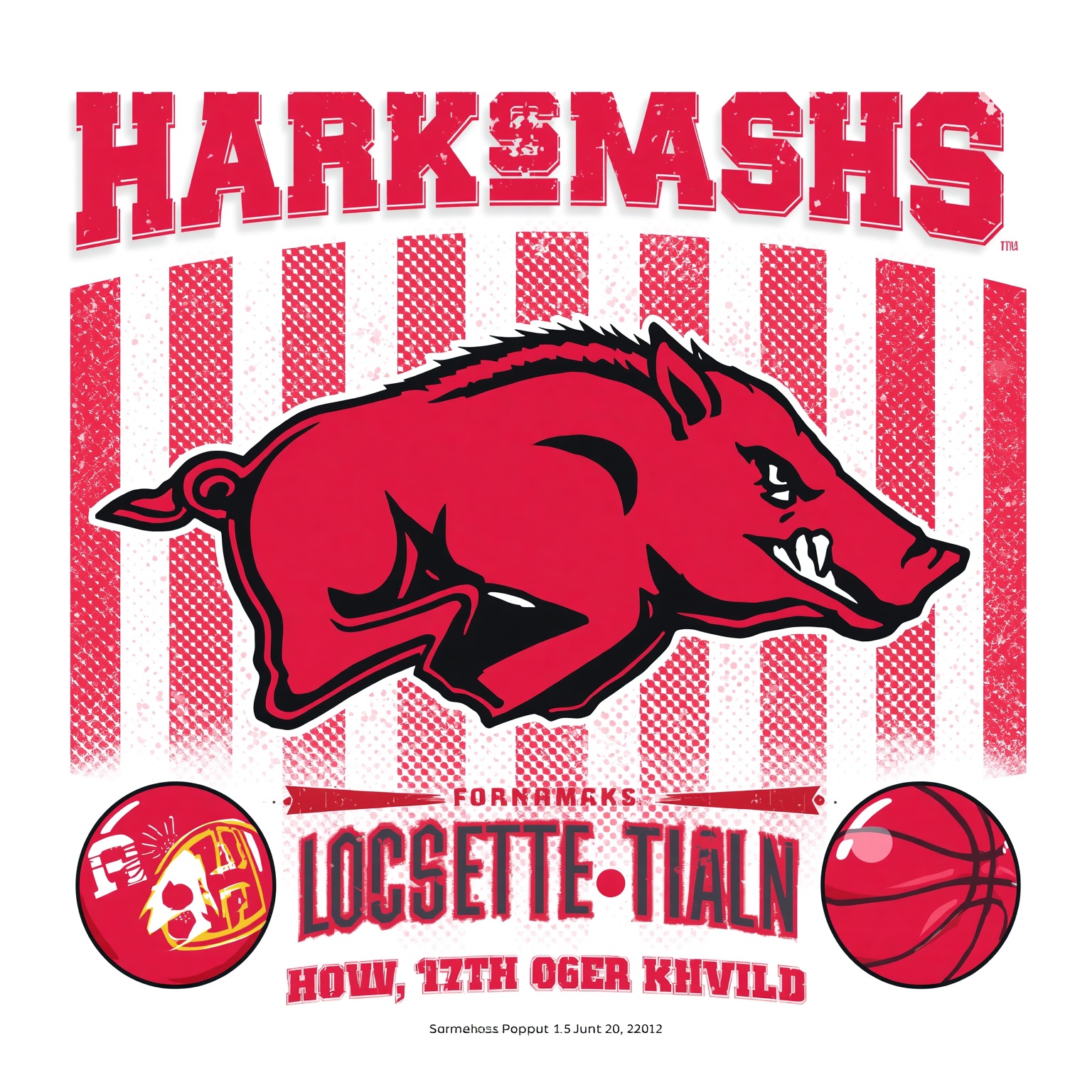 Razorbacks' NBA Draft Surge and SEC Tournament Pitch Tests - painting of Arkansas Razorbacks basketball, baseball venue