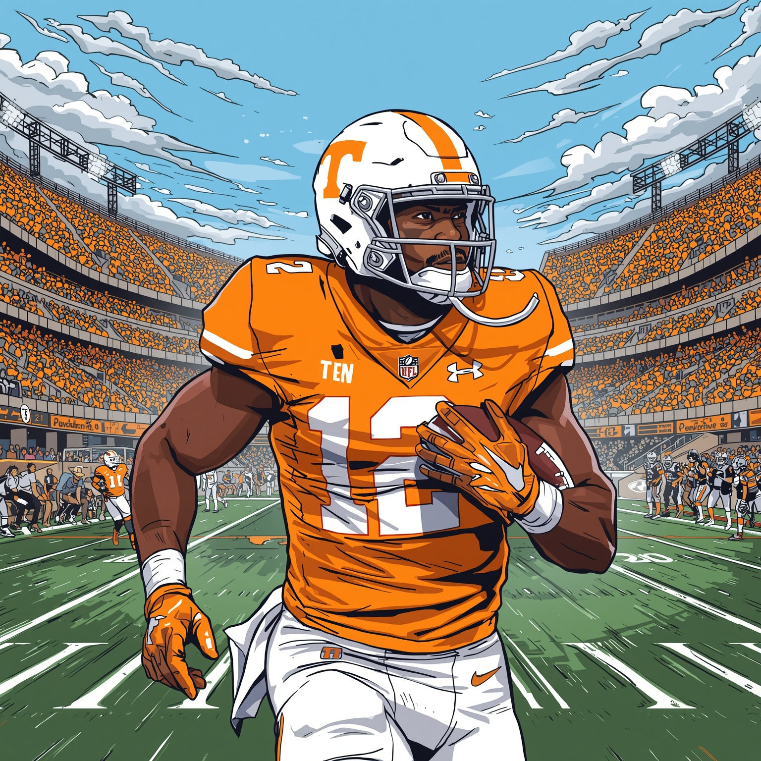 Creekside Cornerback Carter Jamison Chooses Vols - painting of Tennessee Volunteers football venue