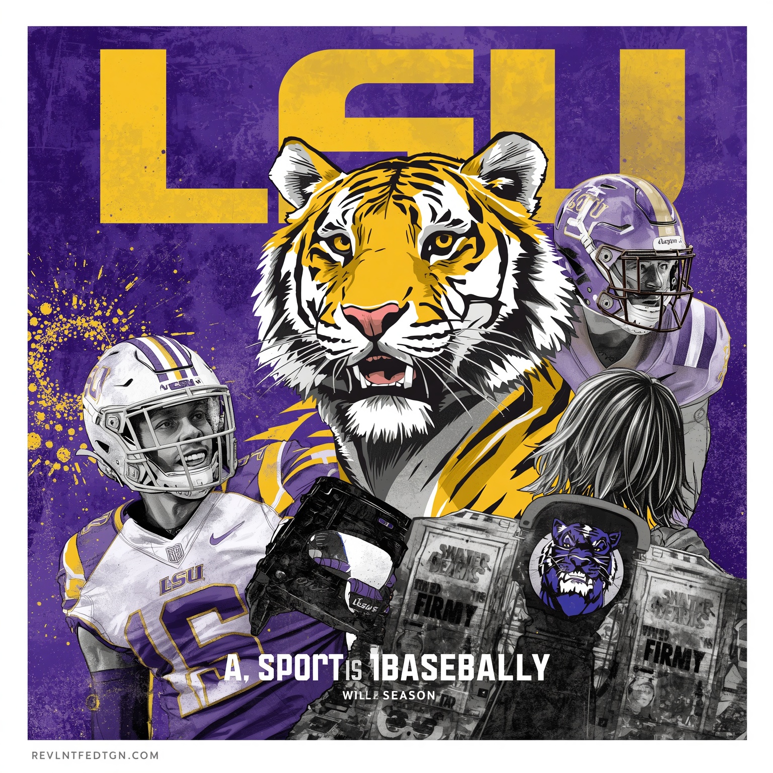 LSU’s Wild Season: Blunders, Recruits, and Redemption - painting of LSU Tigers football,basketball,baseball venue