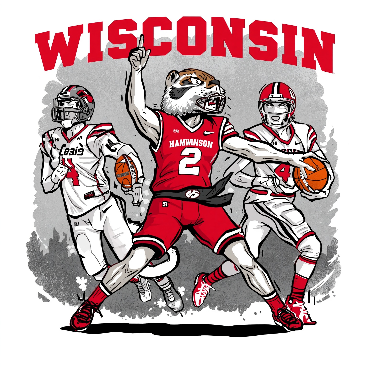Badgers’ Job Fights and Rapp’s Rising Role - painting of Wisconsin Badgers basketball, football venue