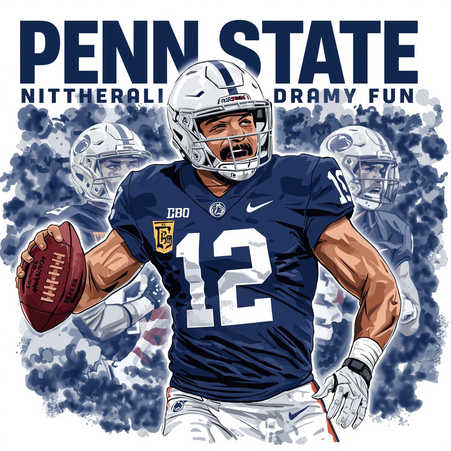 Penn State's QB Drama and Coach Chatter Unite - painting of Penn State Nittany Lions football venue