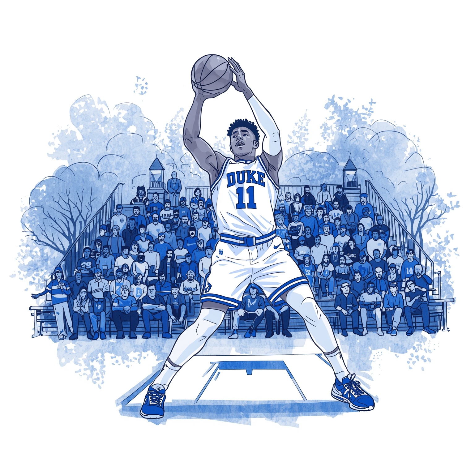 Duke’s Depth Dilemma and Diamond in the Rough - painting of Duke Blue Devils basketball football venue