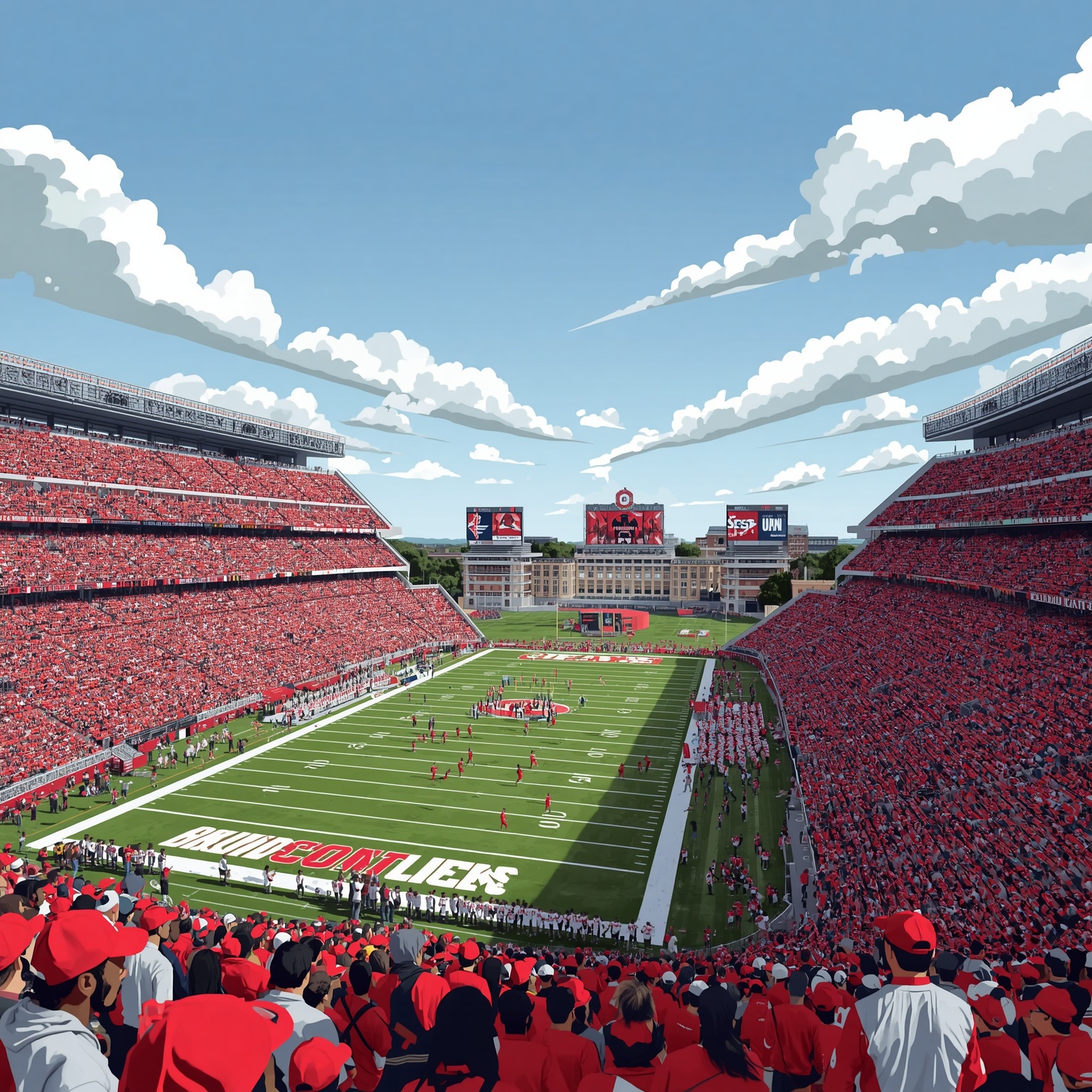 Buckeyes’ Bold Uniforms and Meyer’s Michigan Musings - painting of Ohio State Buckeyes football venue