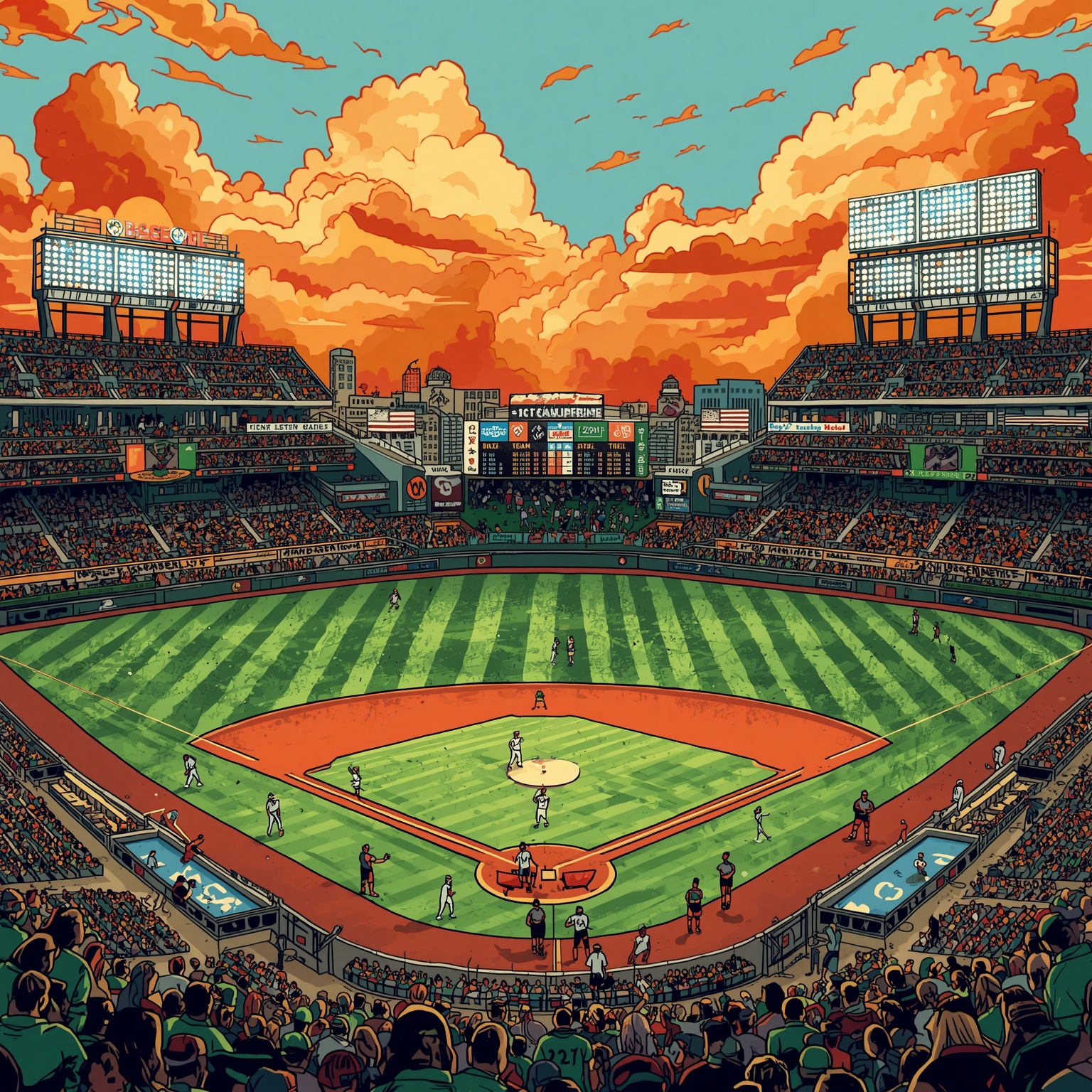 Miami Baseball ACC Tournament Saga Unfolds - painting of Miami Hurricanes baseball venue