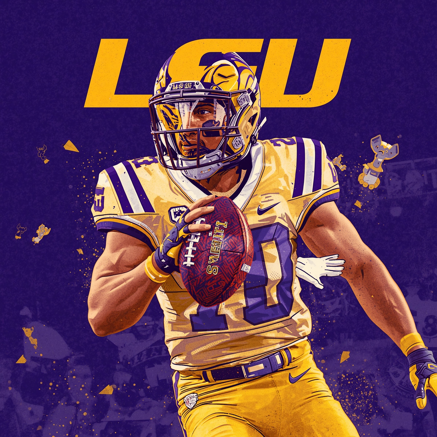Orgeron's Return, Kiffin's QB Move & Luis's Wildcard - painting of LSU Tigers football,basketball venue