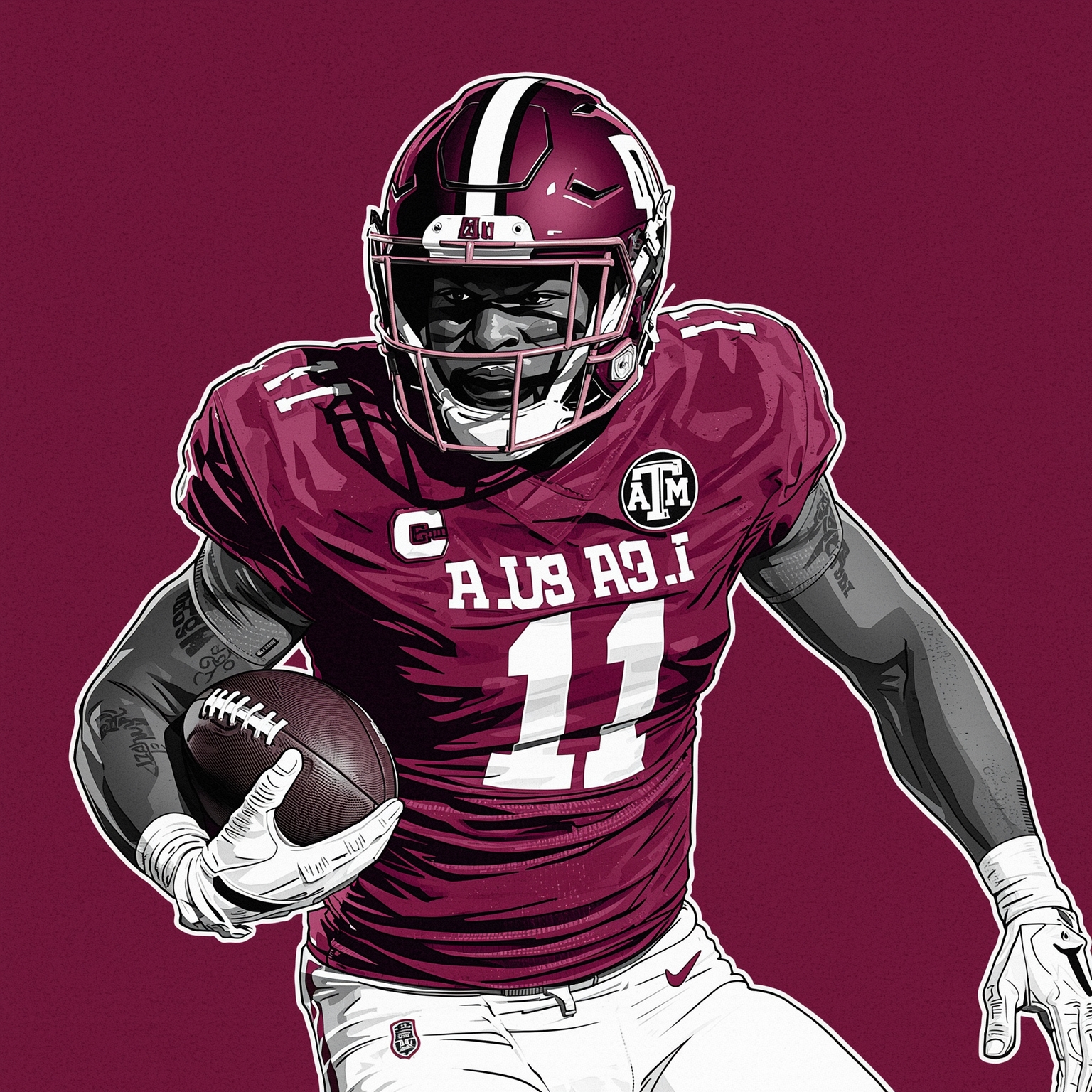 Aaron Gregory: Texas A&M’s Next WR Sensation - painting of Texas A&M Aggies football venue