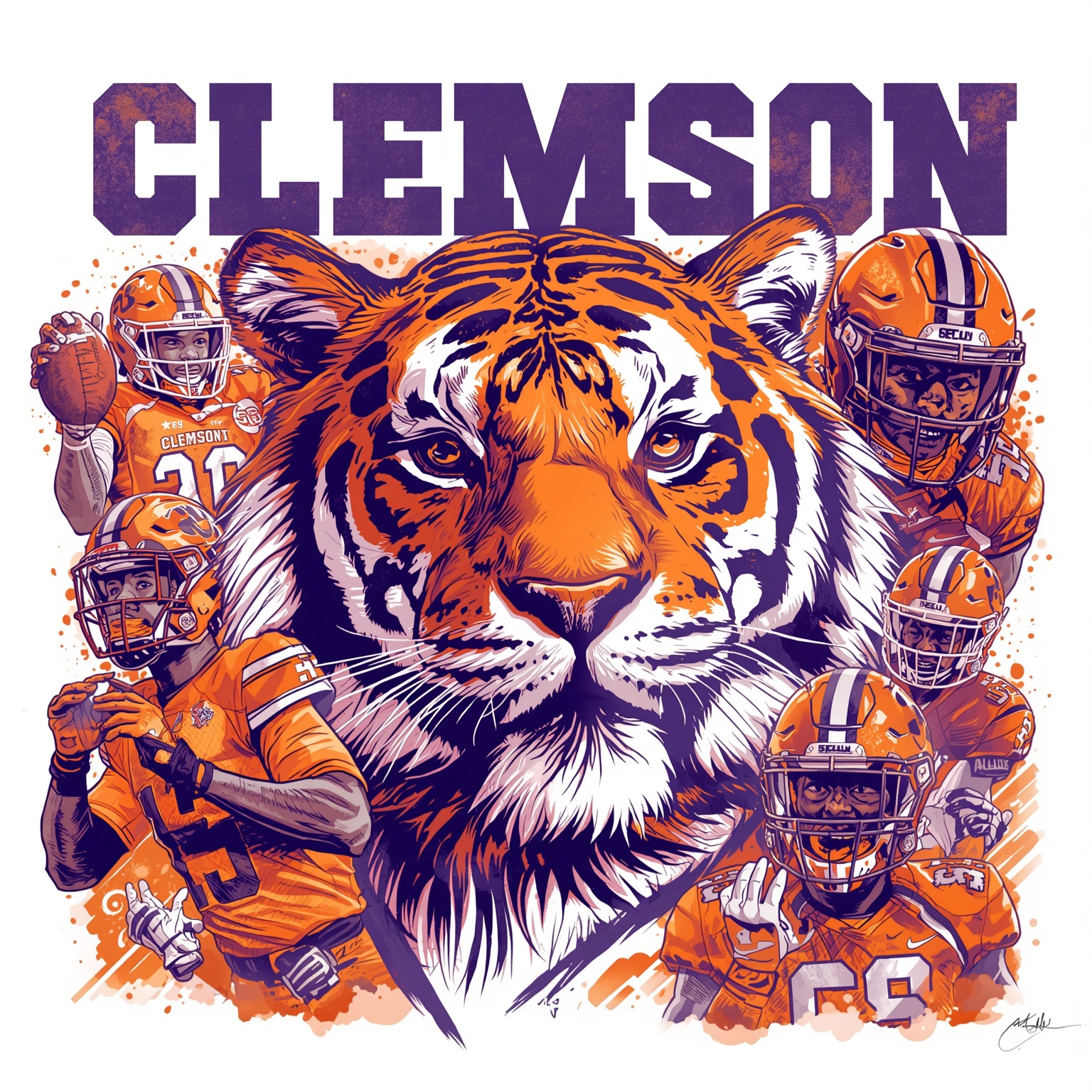 Clemson Tigers: Mock Draft Glory and Recruiting Woes - painting of Clemson Tigers football venue