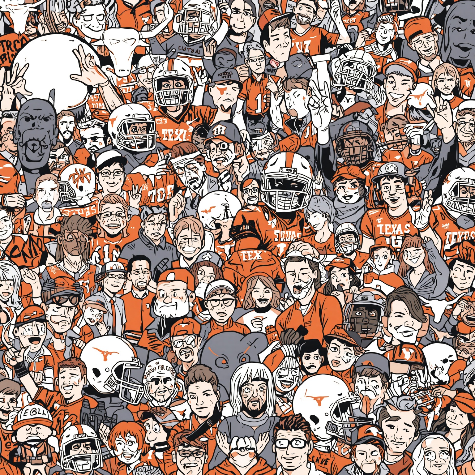 Big 12 Pokes Fun at Longhorns After CFP & Softball Snub - painting of Texas Longhorns football,softball venue