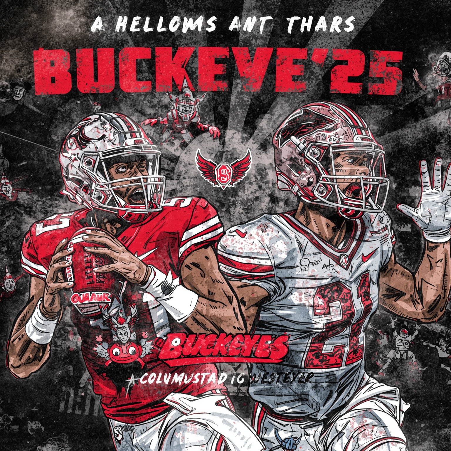Buckeyes' 2026 Hype: Blockbusters and Watchlist Stars - painting of Ohio State Buckeyes football venue