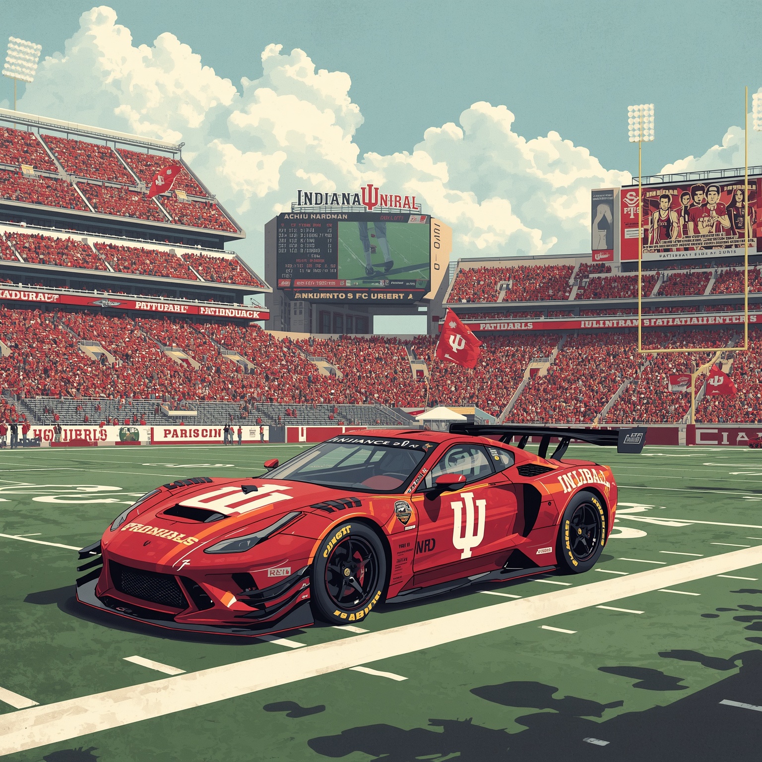 Curt Cignetti's Indy 500 Pace Car Spectacle - painting of Indiana Hoosiers football venue