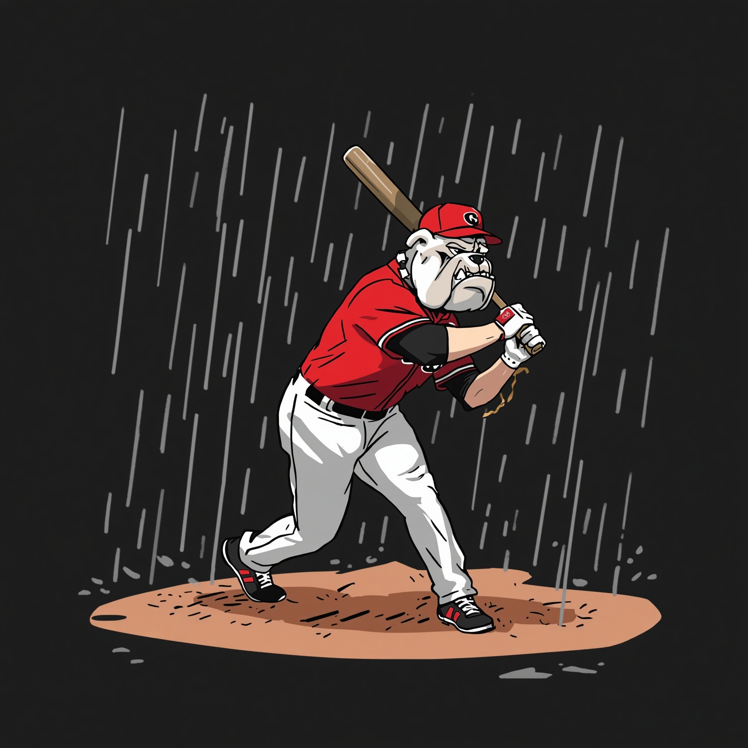 Rain Delay Drama as Dawgs Hunt First SEC Title - painting of Georgia Bulldogs baseball venue