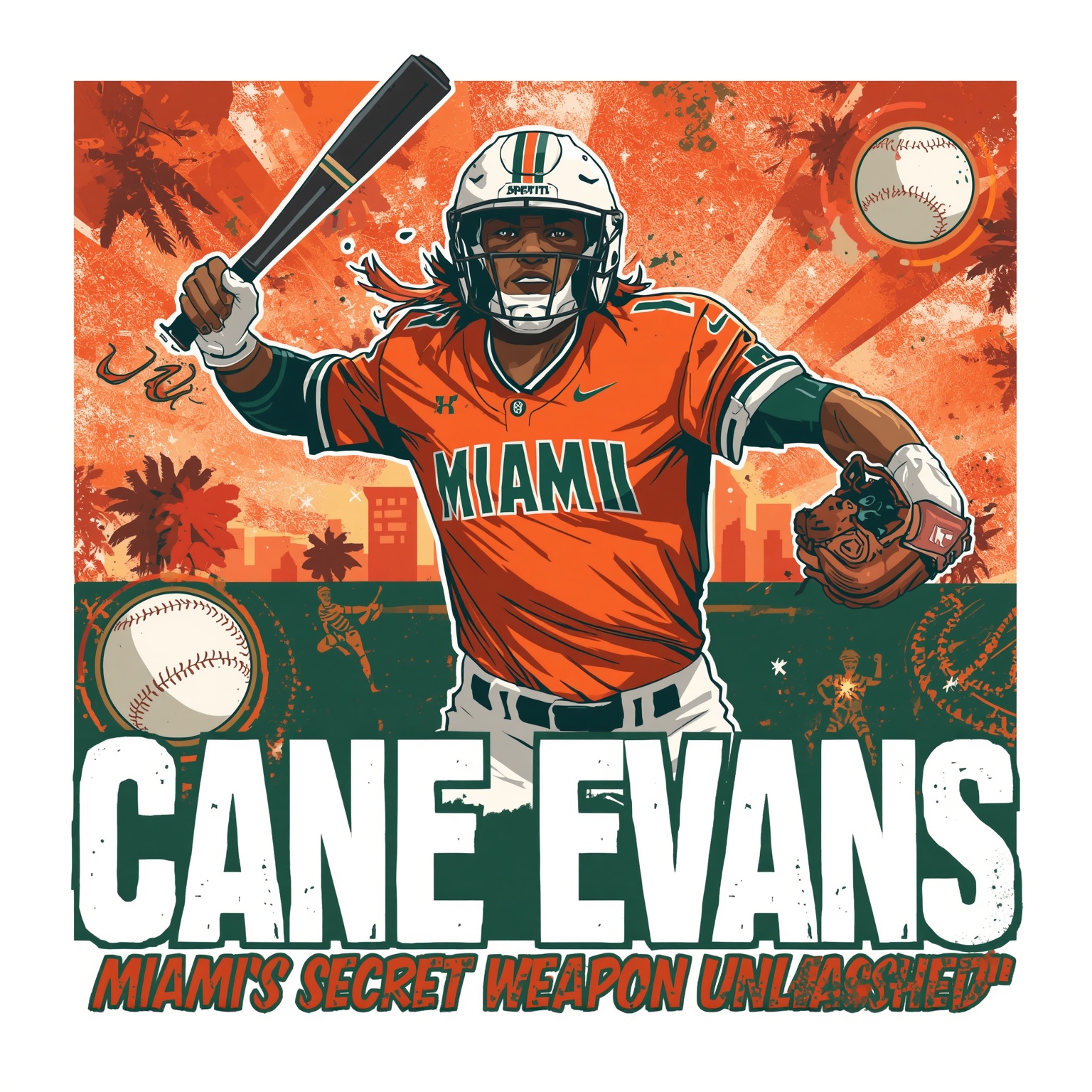 Cane Ace Evans: Miami’s Secret Weapon Unleashed - painting of Miami Hurricanes baseball venue