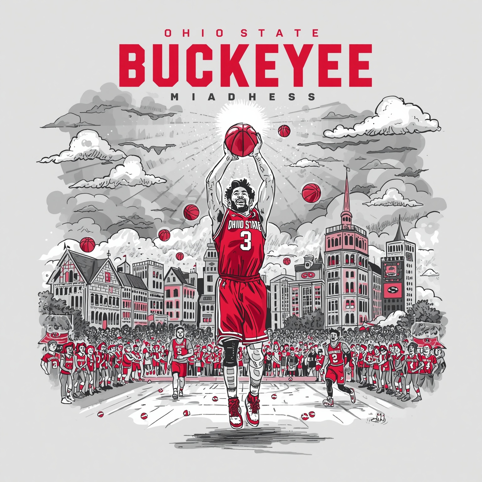 Loophole Madness: Ex-Buckeye Trolled NCAA Rule - painting of Ohio State Buckeyes basketball venue