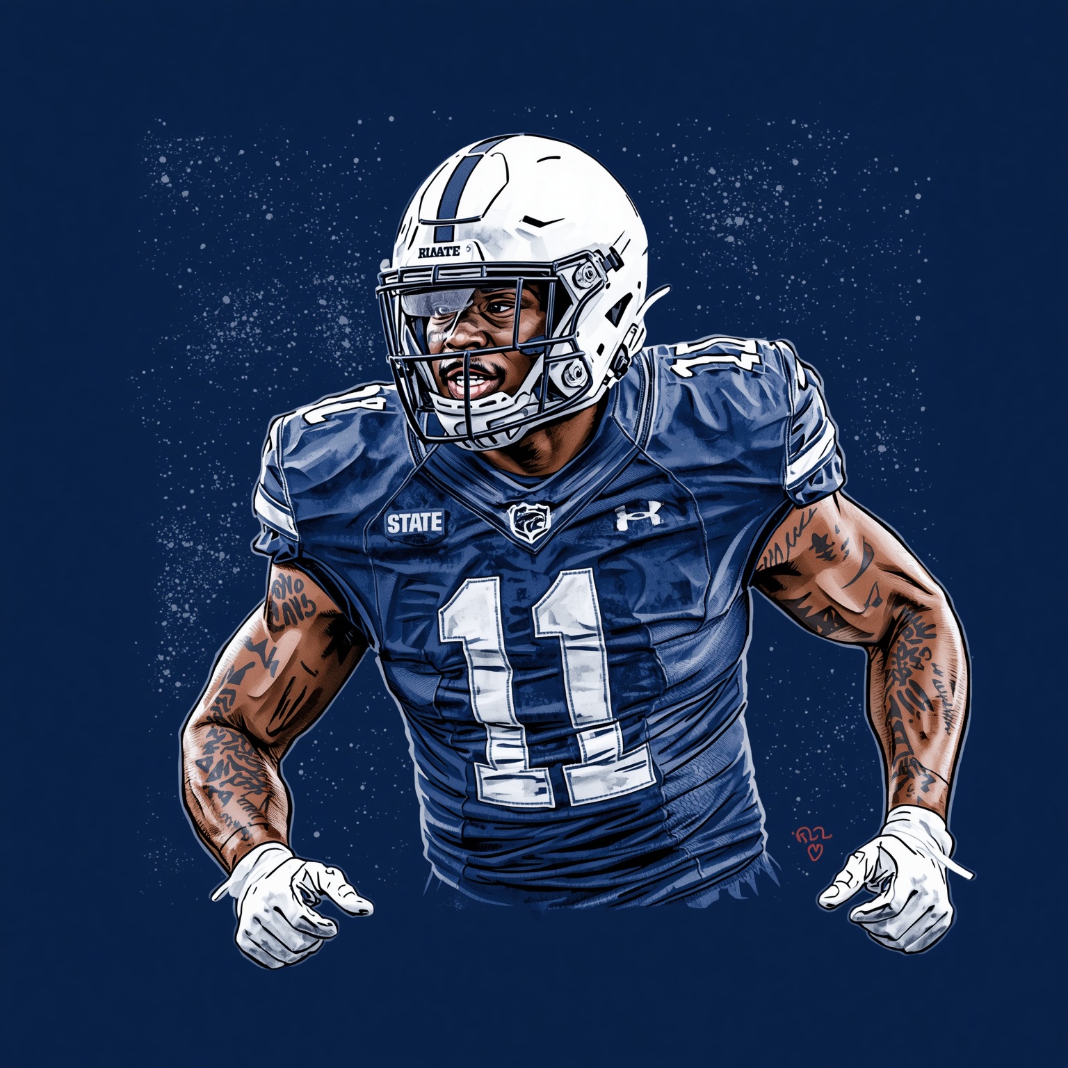 Penn State's New Offense, Roster & Kickoff Predictions - painting of Penn State Nittany Lions football,basketball venue