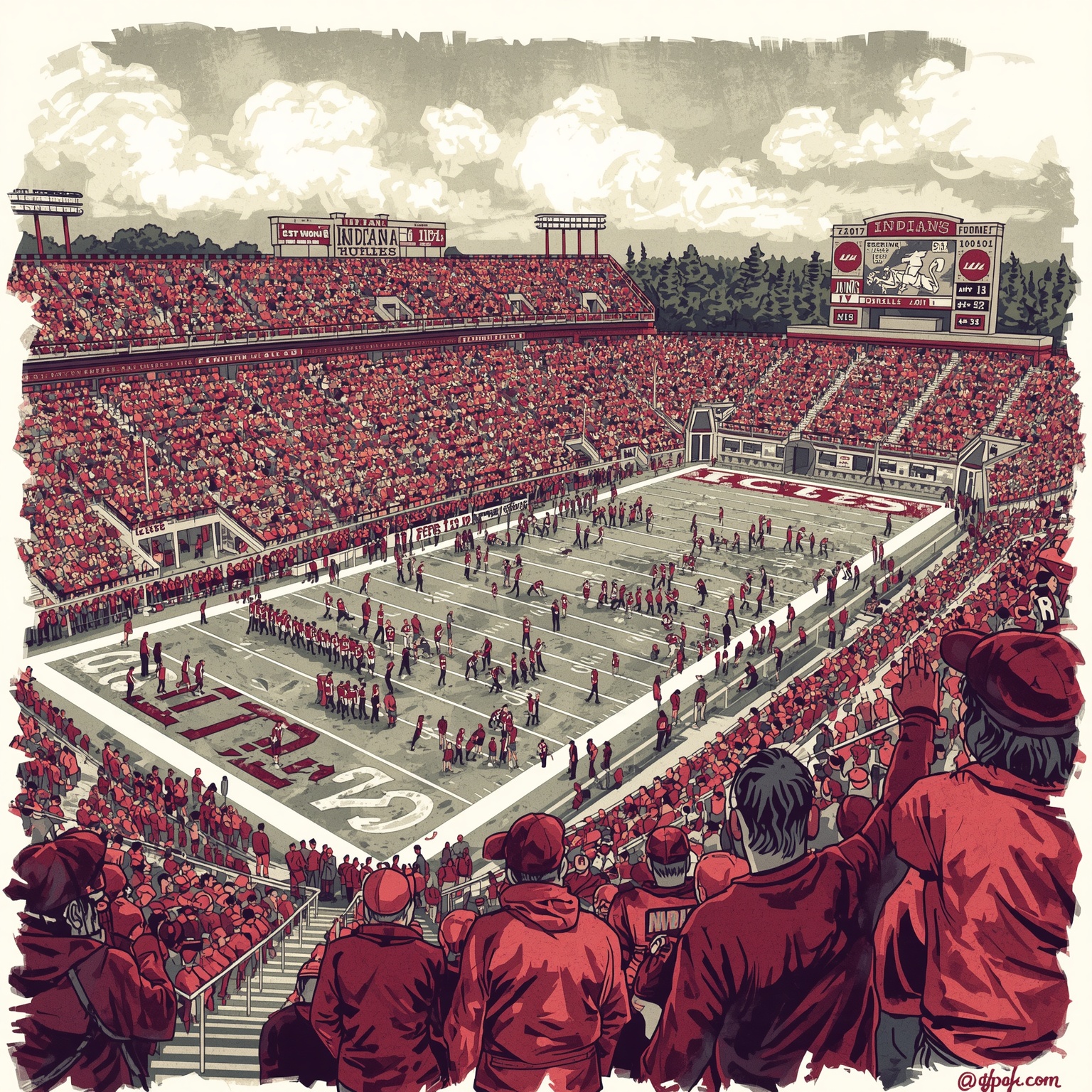 Cignetti’s Hoosier Hurdles for 2026 - painting of Indiana Hoosiers football venue