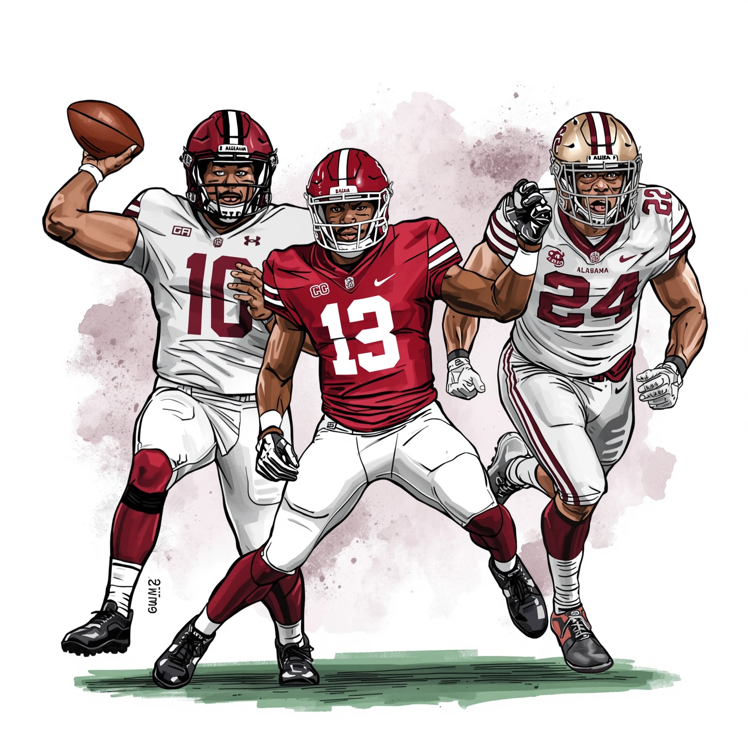 Crimson Tide Roundup: Playoffs, Slump & Regional Prep - painting of Alabama Crimson Tide football,softball,baseball venue