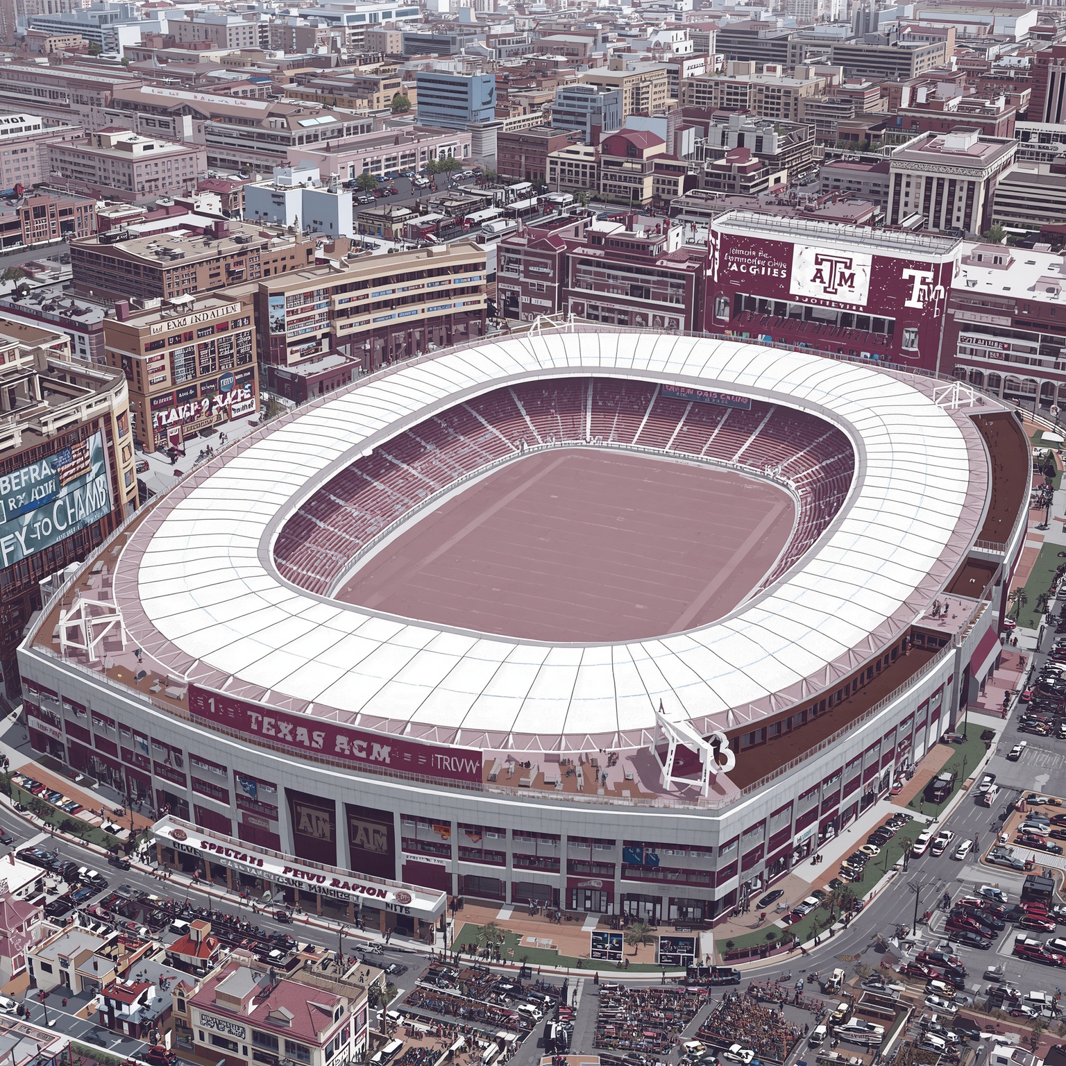 Aggies’ Transfer Drama Meets Kyle Field’s Greatest Hits - painting of Texas A&M Aggies football venue