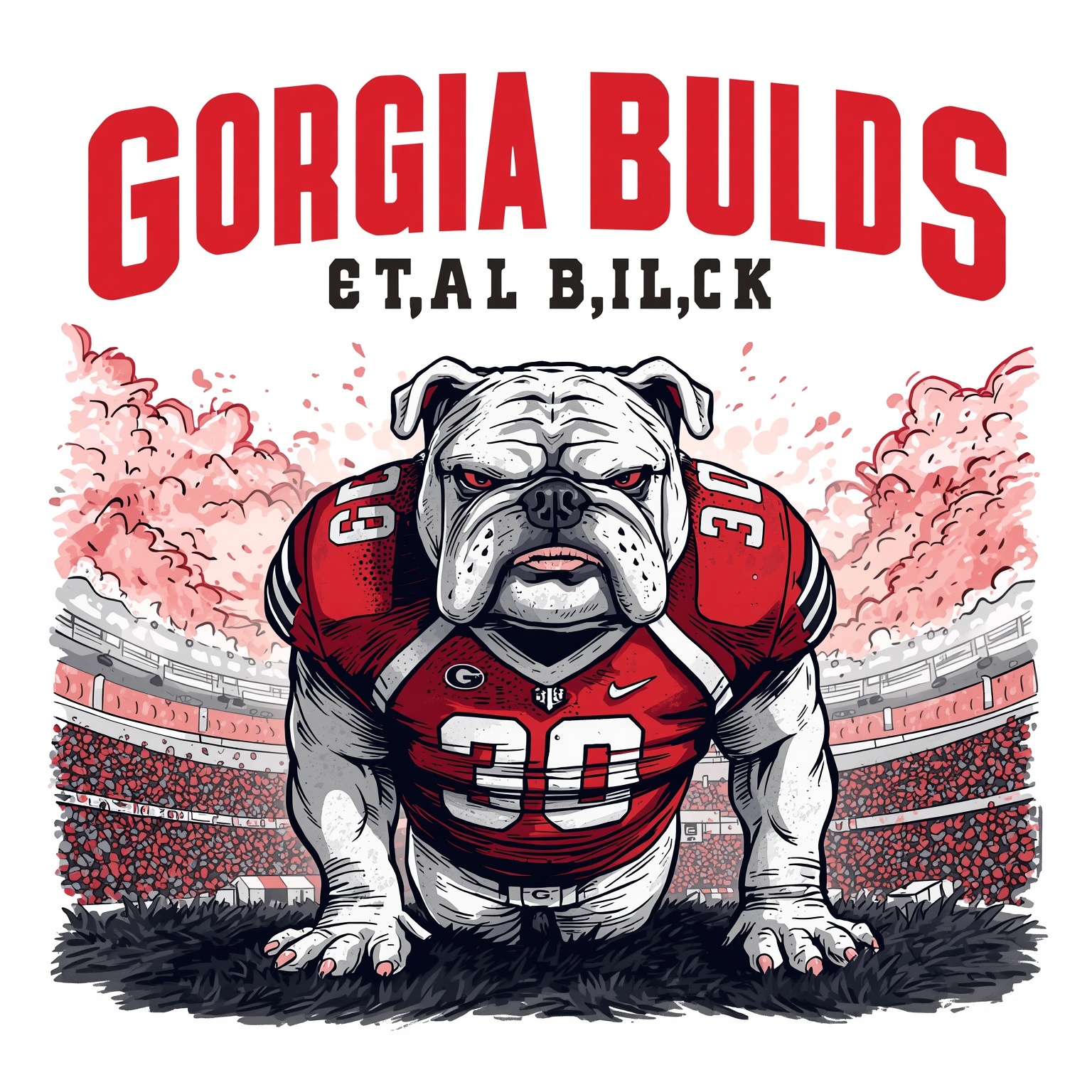 Georgia Bulldogs: New Recruit & Season Kickoff Times - painting of Georgia Bulldogs football venue