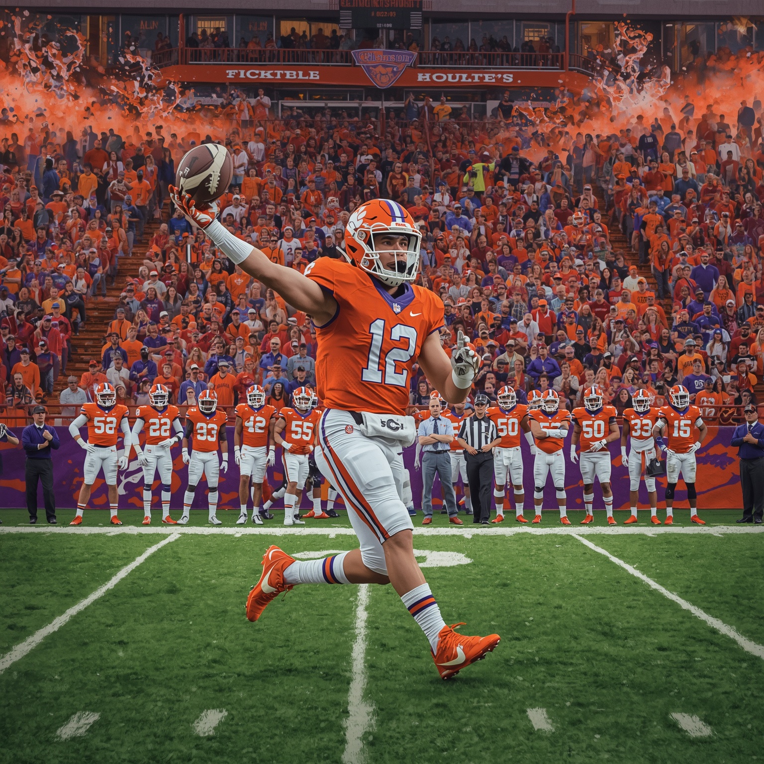 TITLE Clemson Football: Schedule, Recruits and Tampering Drama - painting of Clemson Tigers football venue