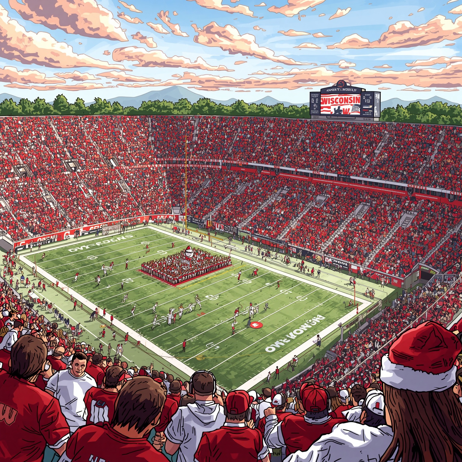 Bruins Snatch Badgers’ Top Recruiting Ace - painting of Wisconsin Badgers football venue