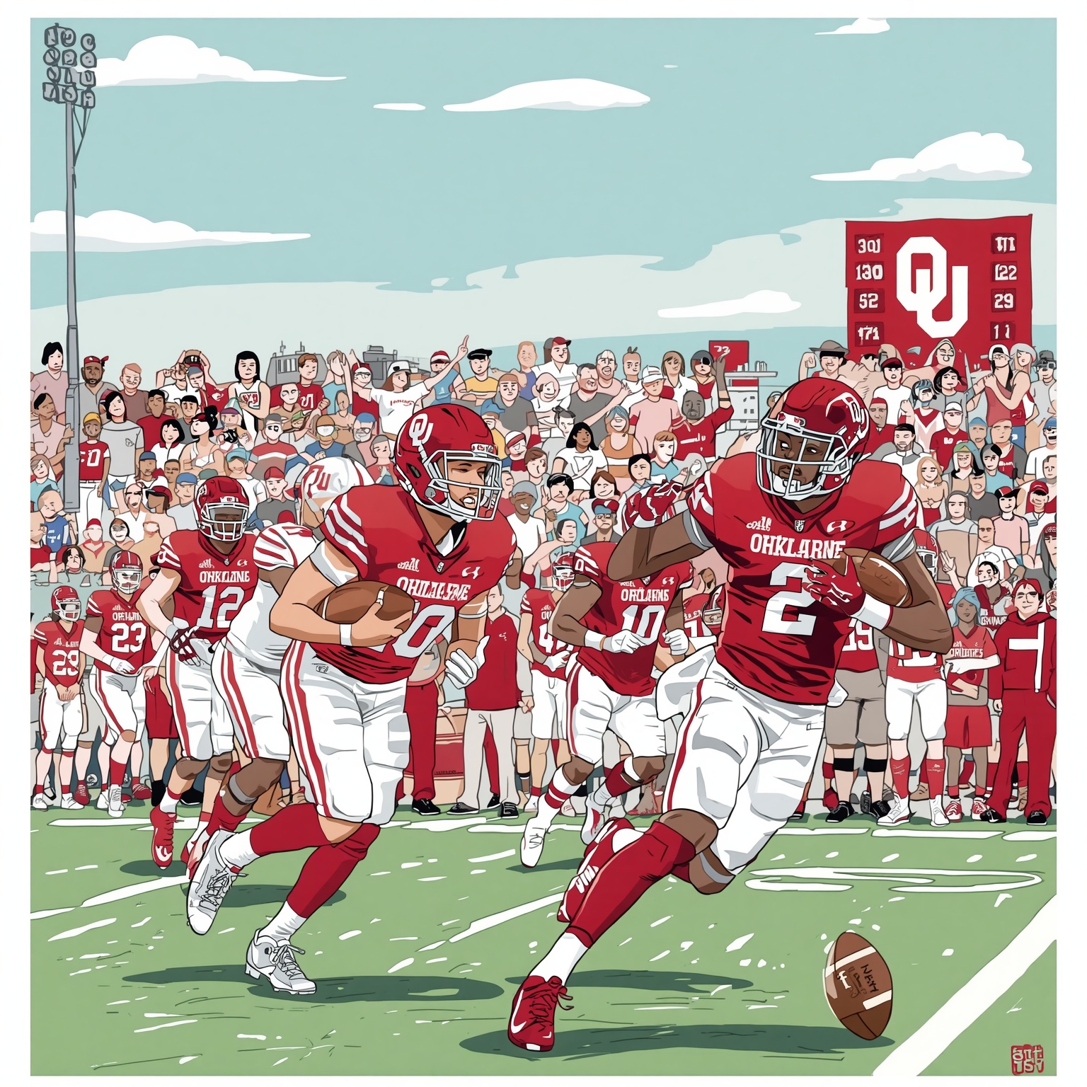 Sooners' Summer Offense: Depth Chart & WR Transfer - painting of Oklahoma Sooners football venue