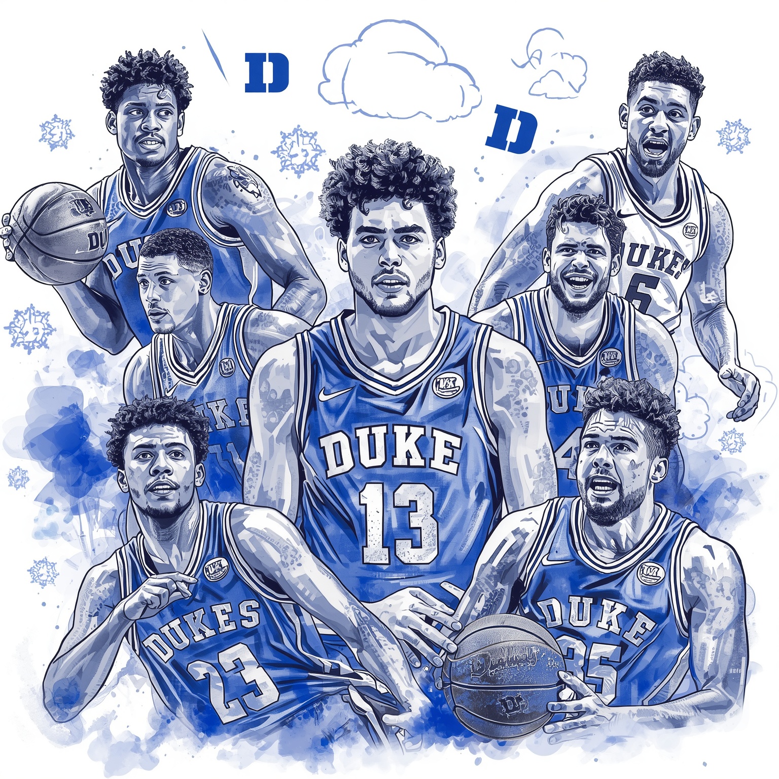 Duke’s Future Stars: NBA Prospects to ACC Powerhouses - painting of Duke Blue Devils basketball, football venue