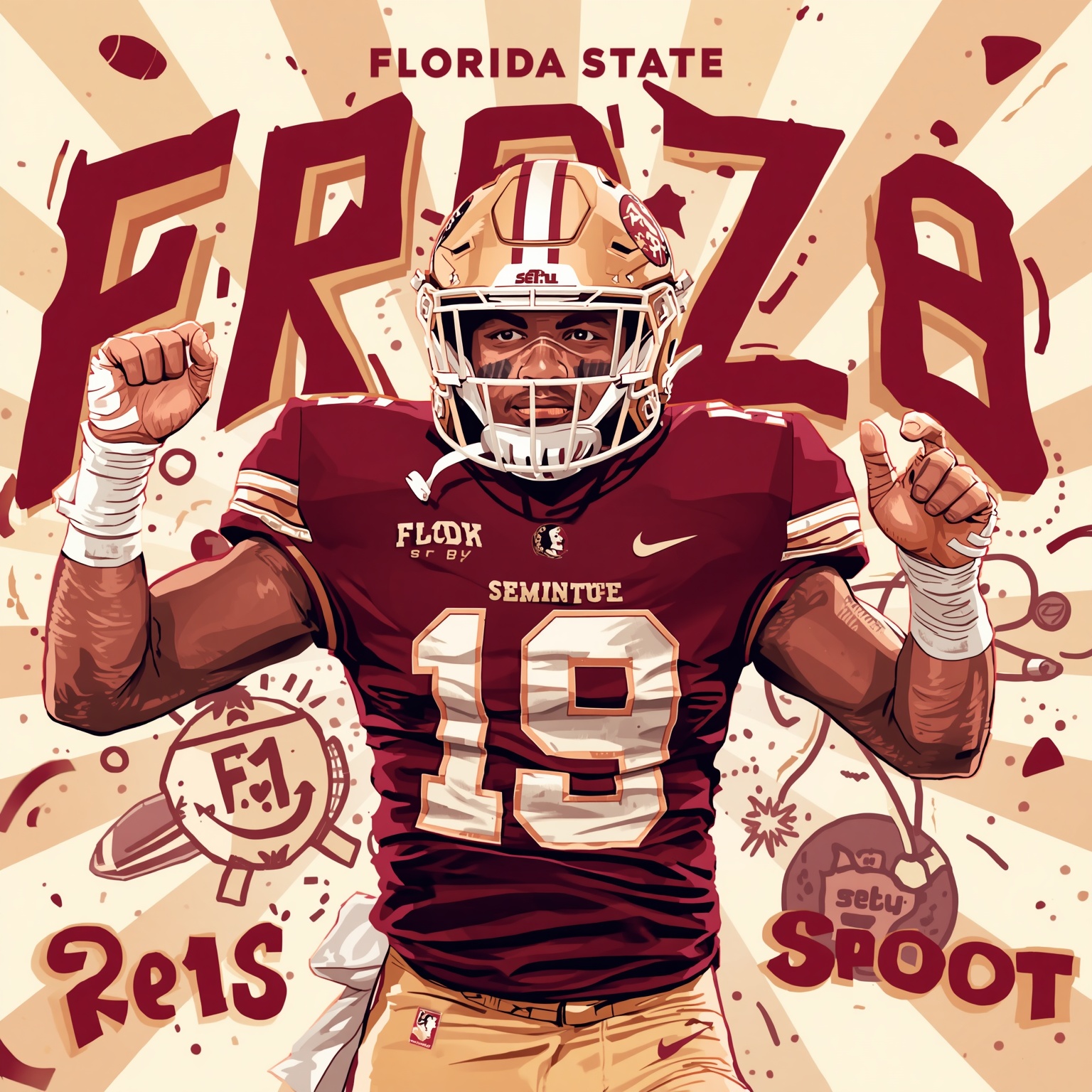 FSU Football Frenzy: Commits, Jerseys & Depth Showdowns - painting of Florida State Seminoles football venue