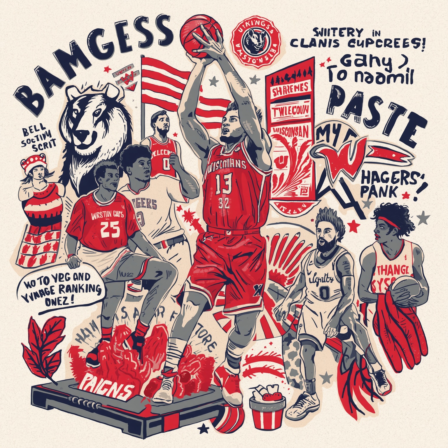 Badgers in Bahamas & Winter's Ranking Roast - painting of Wisconsin Badgers basketball venue