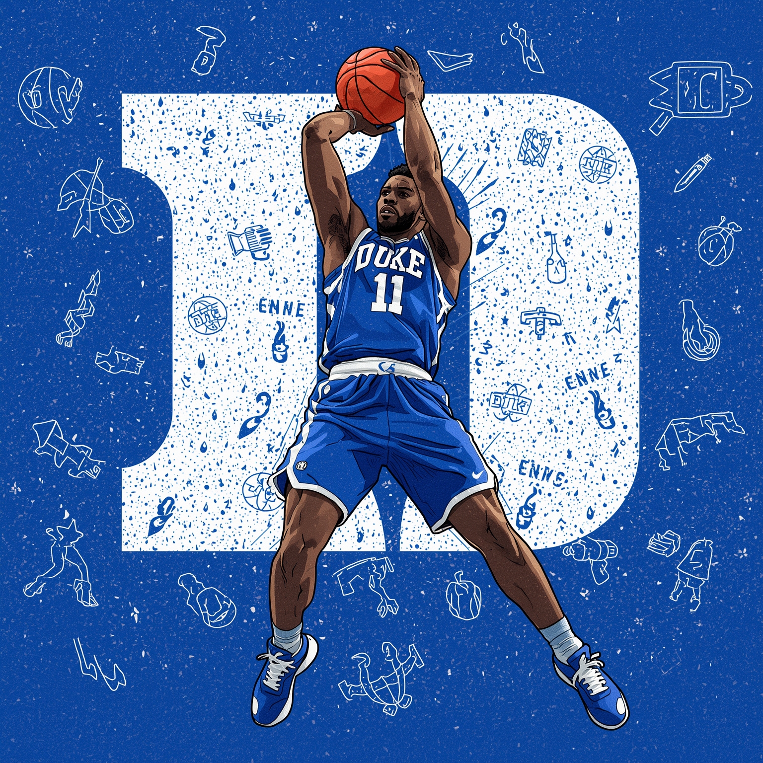 Duke Nets 7-Foot Spanish Sensation for Deep Roster - painting of Duke Blue Devils basketball venue