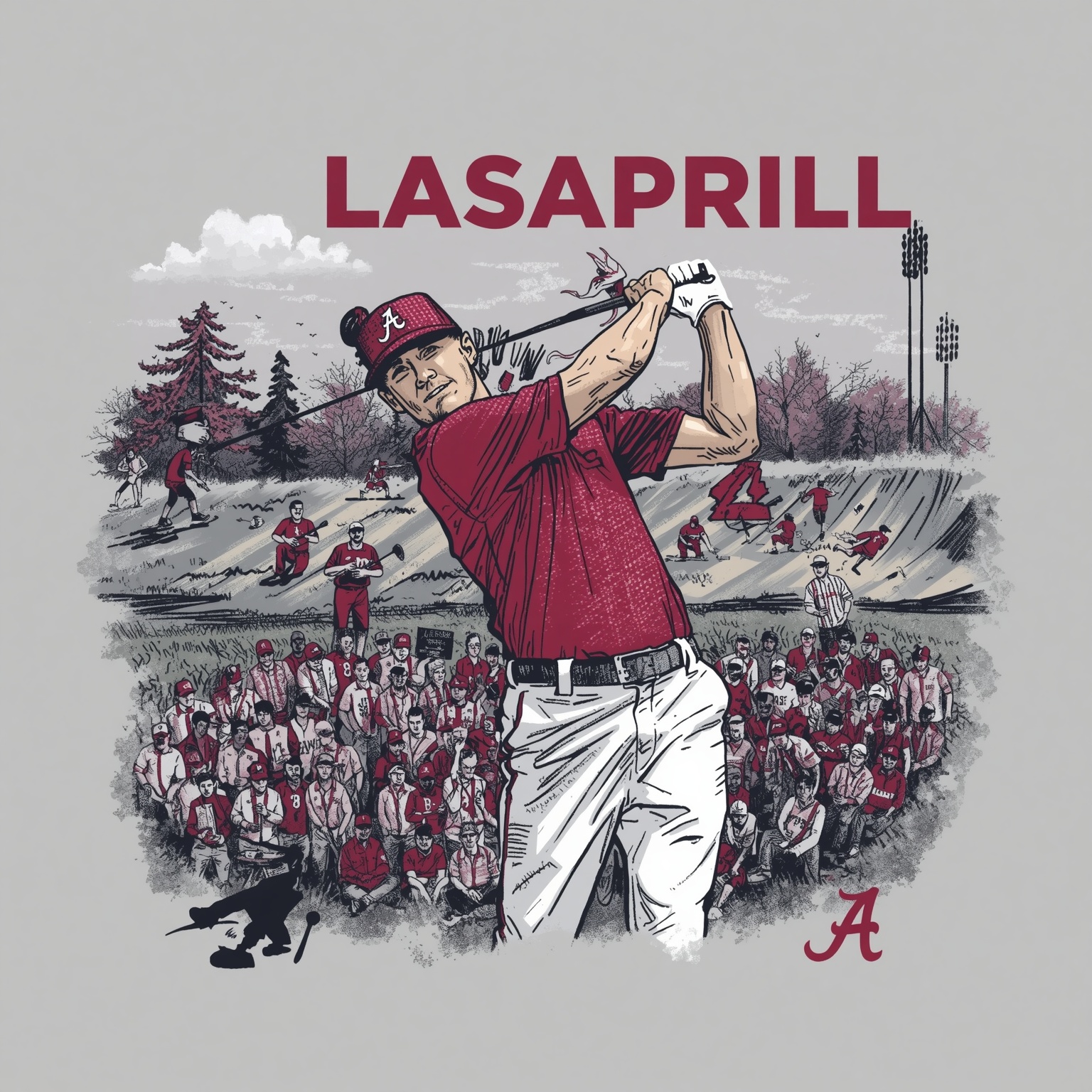 Bama Women's Golf Seeks New Glory with Lasprilla - painting of Alabama Crimson Tide golf venue
