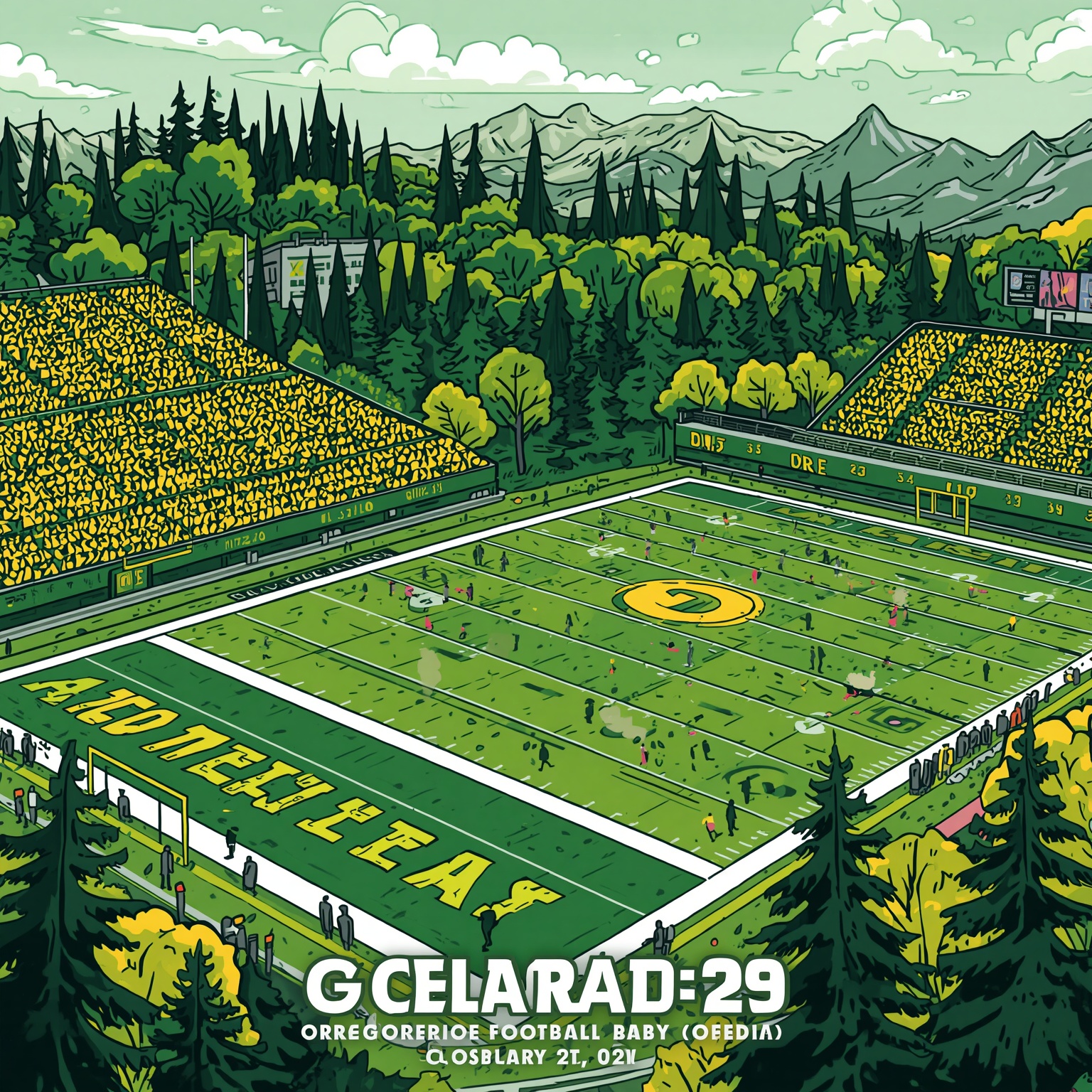 Leaked EA Football 27 Cover Fuels Hype - painting of Oregon Ducks football venue