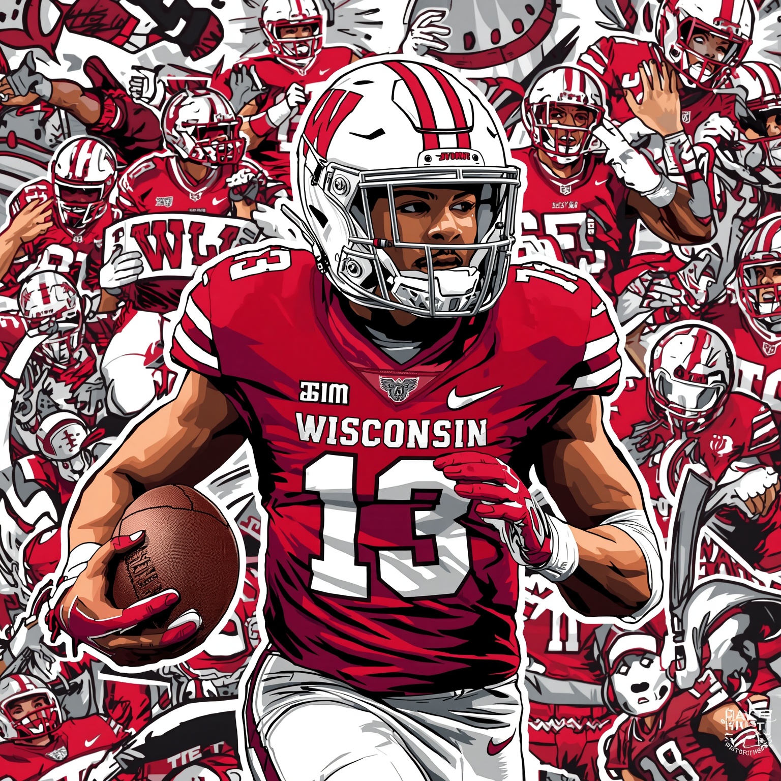 Badgers Land 4-Star WR in Recruiting Frenzy - painting of Wisconsin Badgers football venue