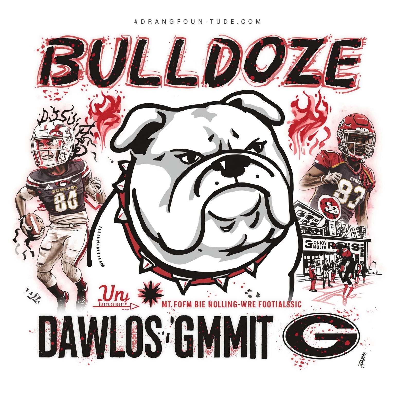 Dawgs Bulldoze Rivals: Big OL and WR Commit for 2027 - painting of Georgia Bulldogs football venue