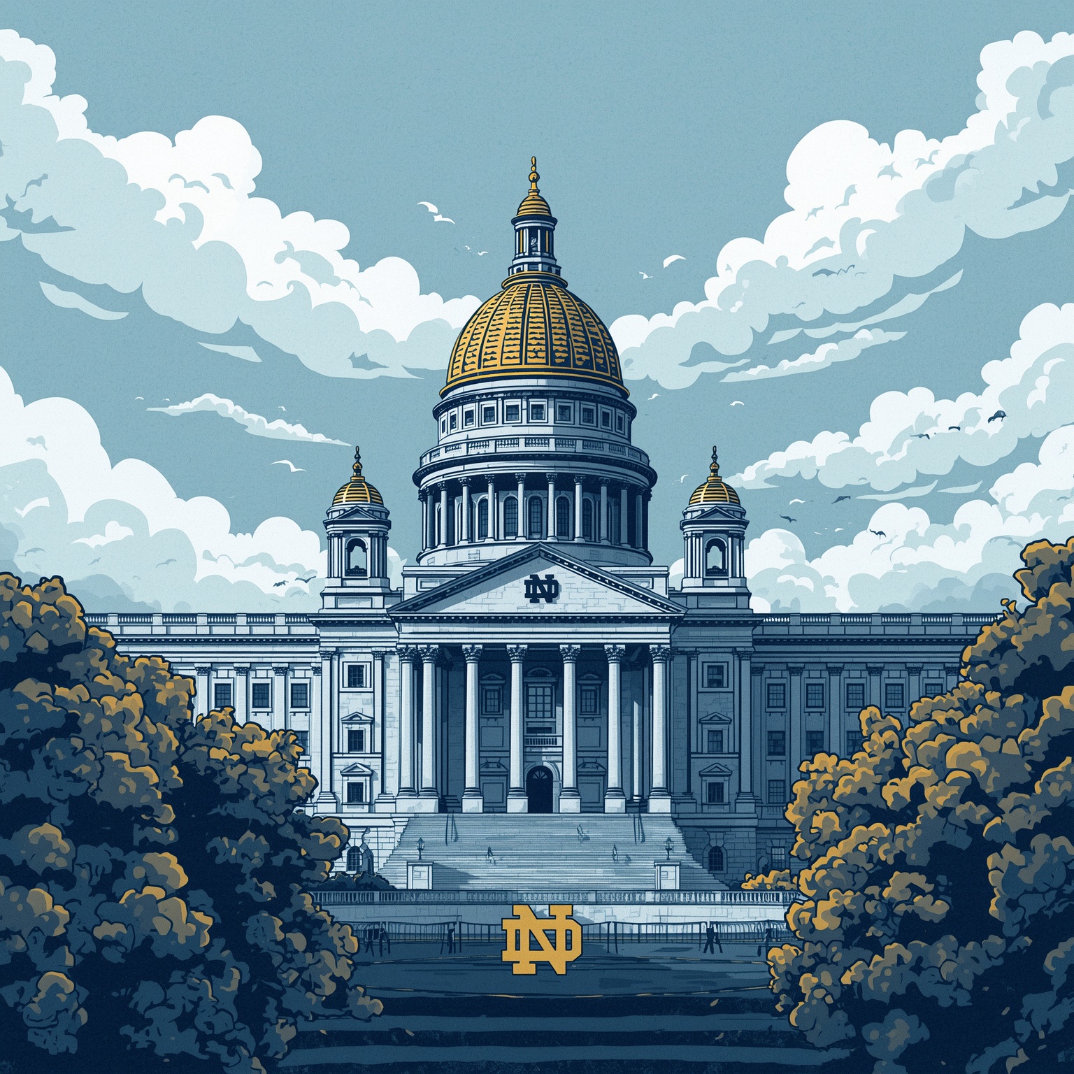 Summer Sneak Peek: Notre Dame Football Must-Knows - painting of Notre Dame Fighting Irish football,basketball venue