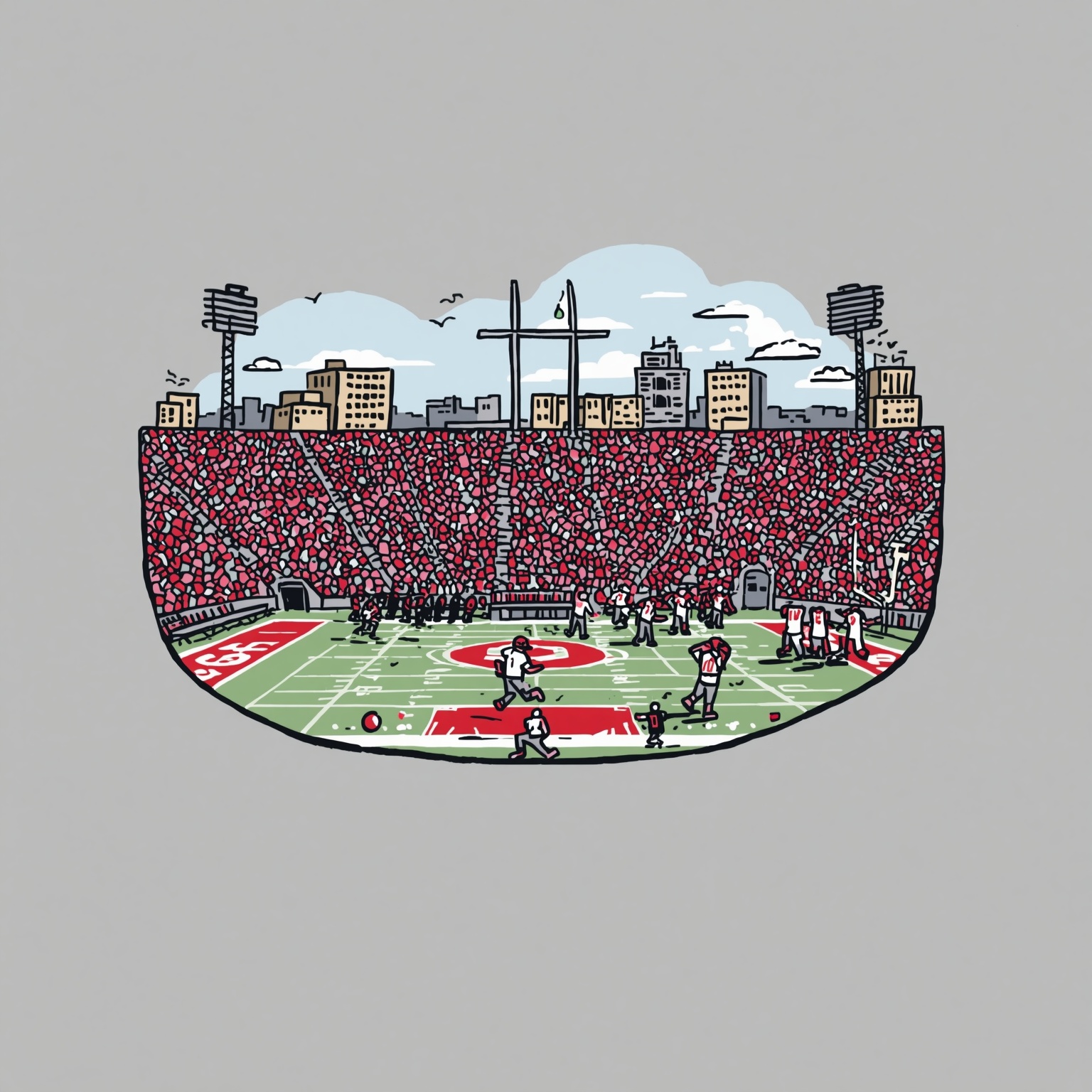 Buckeye Transfer Turmoil and Court-to-Course Comedy - painting of Ohio State Buckeyes football, basketball venue
