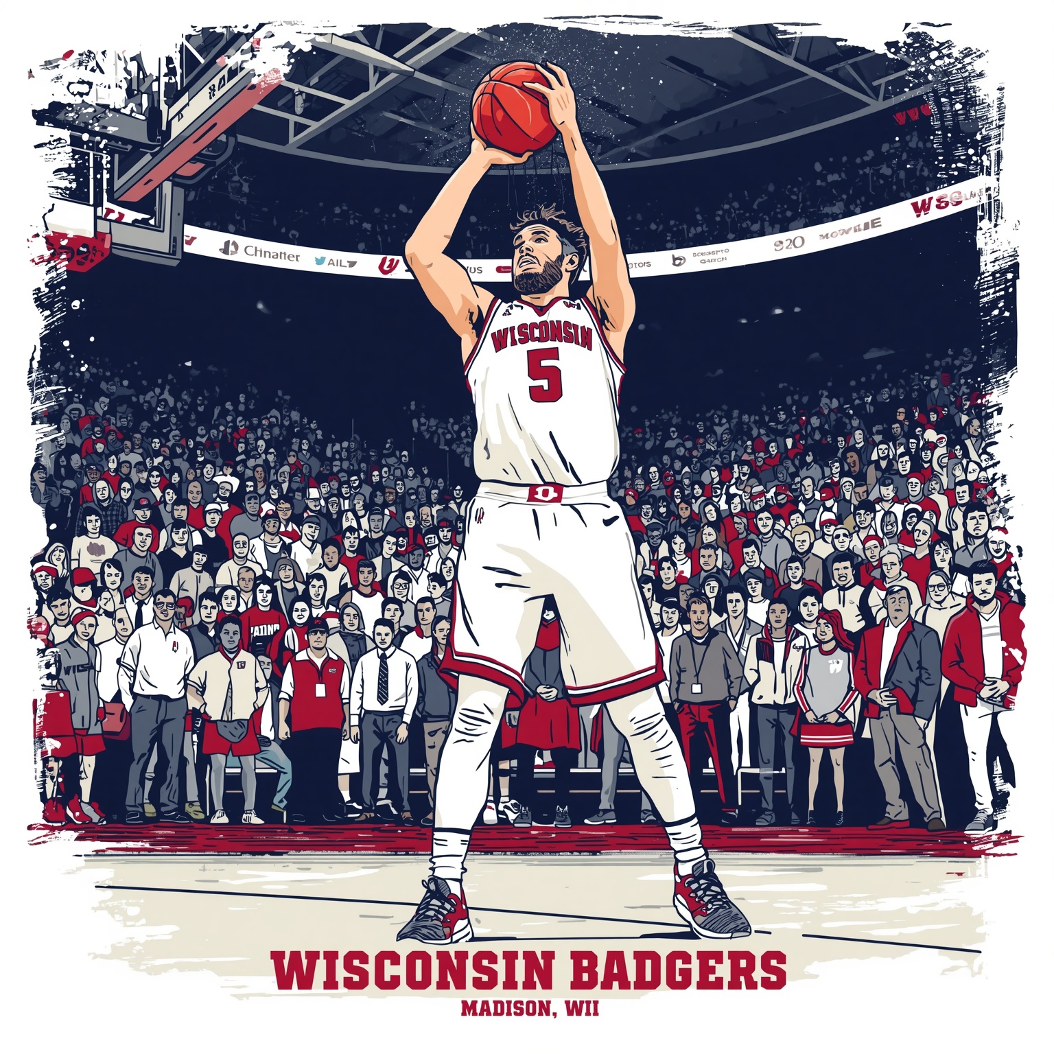 Badgers Land Elite In-State Guard After Ten Years - painting of Wisconsin Badgers basketball venue