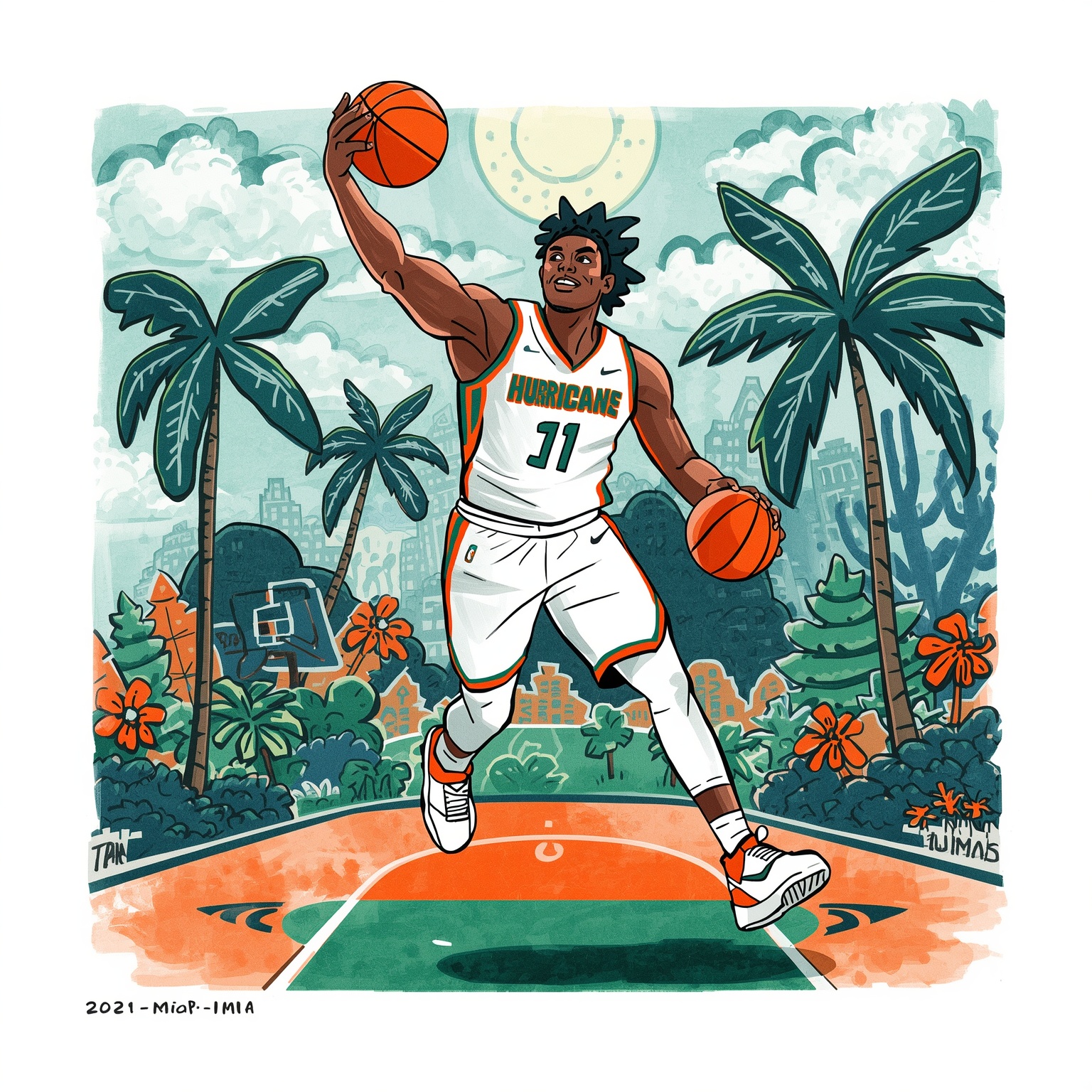 Hurricanes in Early Top-25 After 2026 Draft Deadline - painting of Miami Hurricanes basketball venue